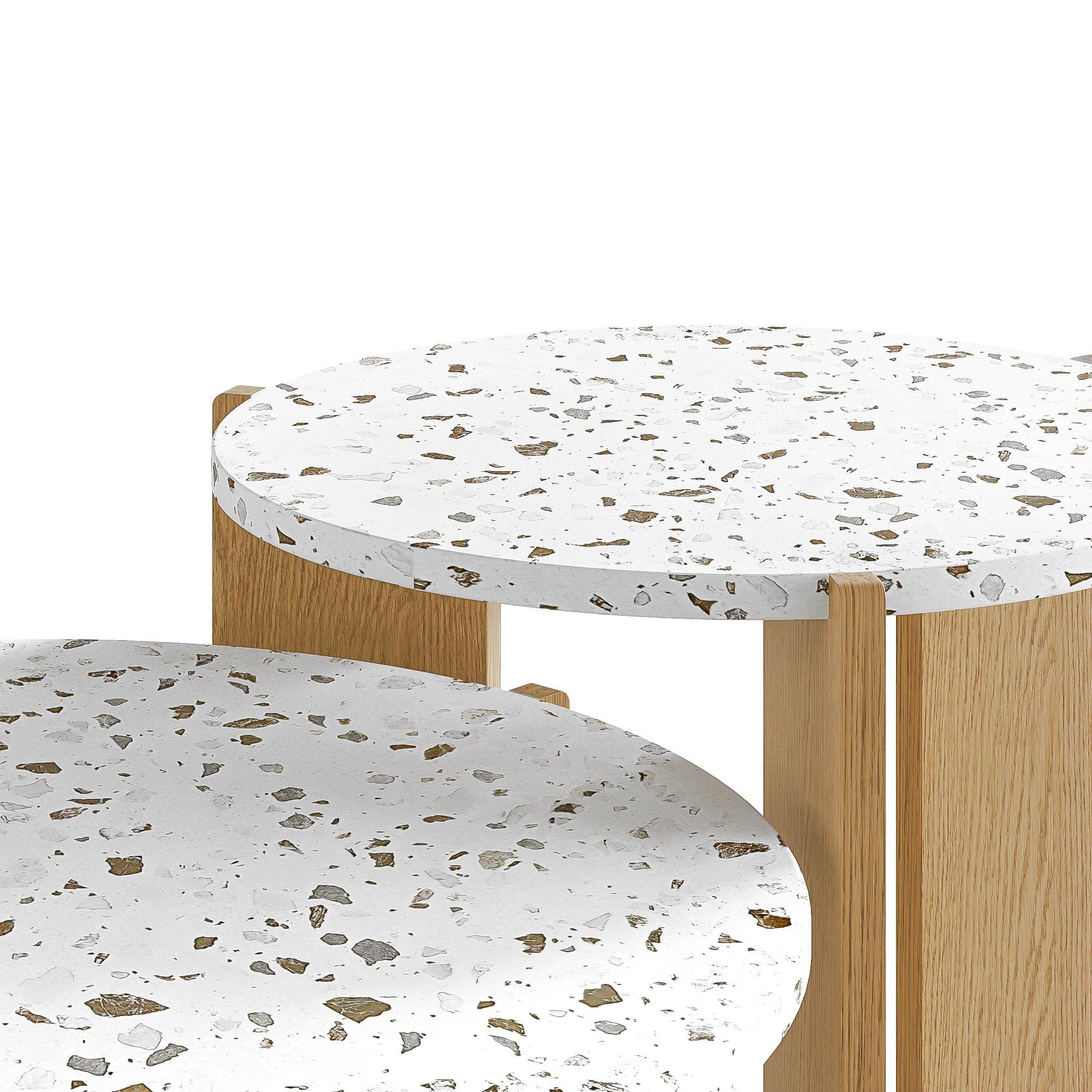 White - Urban Meuble - Modern Nesting Coffee Table Set - 13