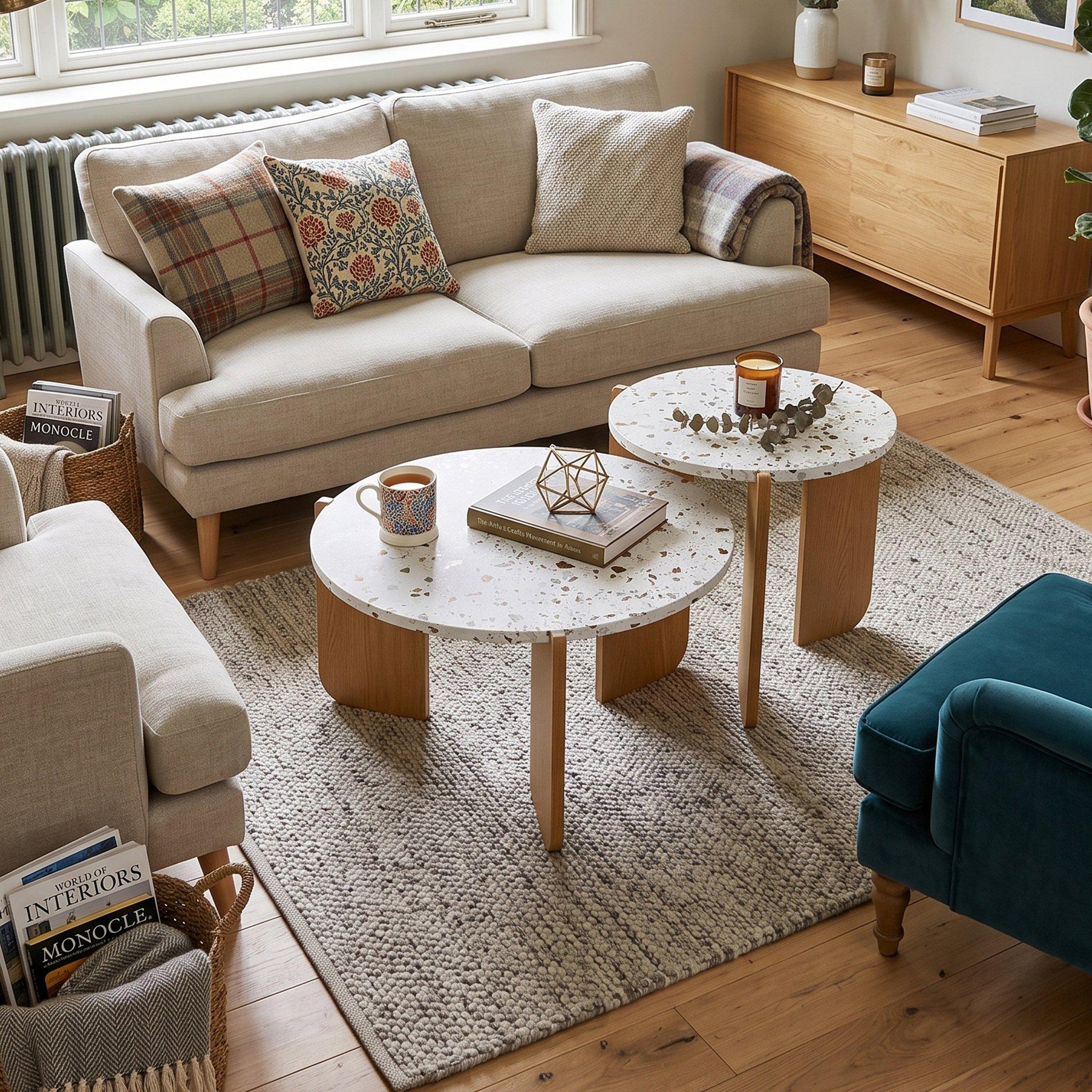 White - Urban Meuble - Modern Nesting Coffee Table Set - 4