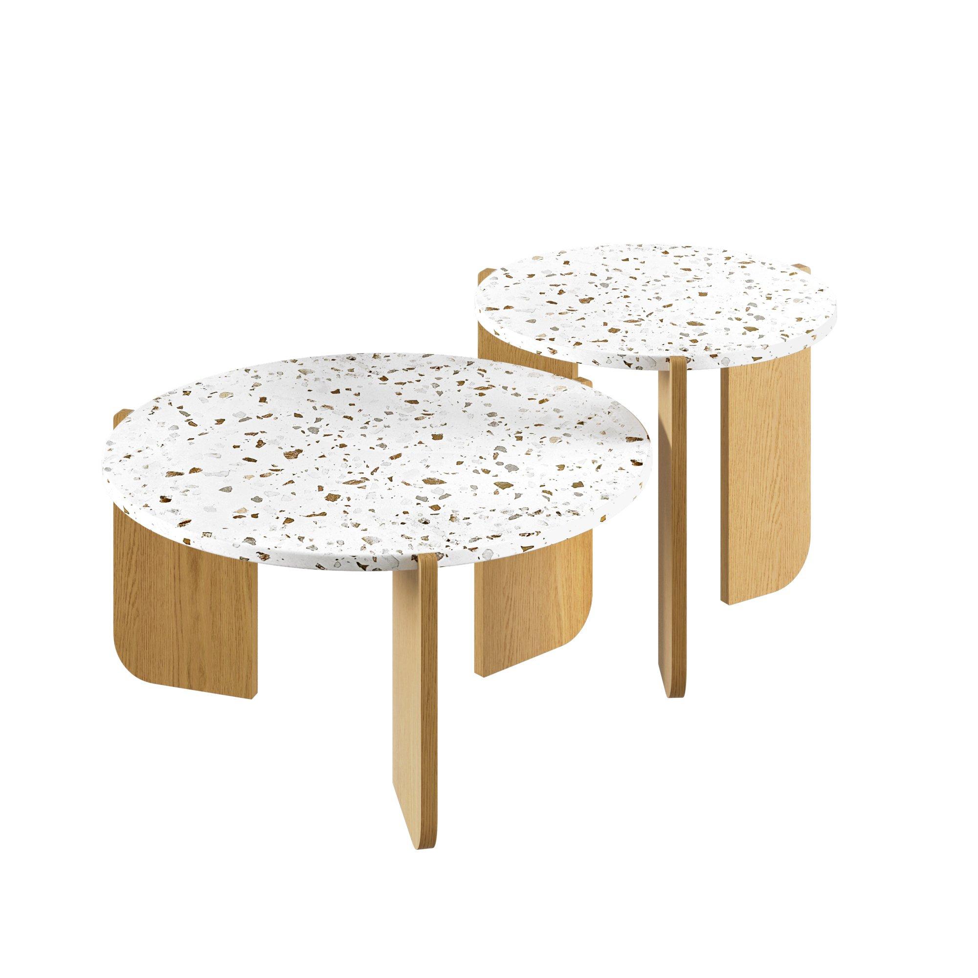 White - Urban Meuble - Modern Nesting Coffee Table Set - 5