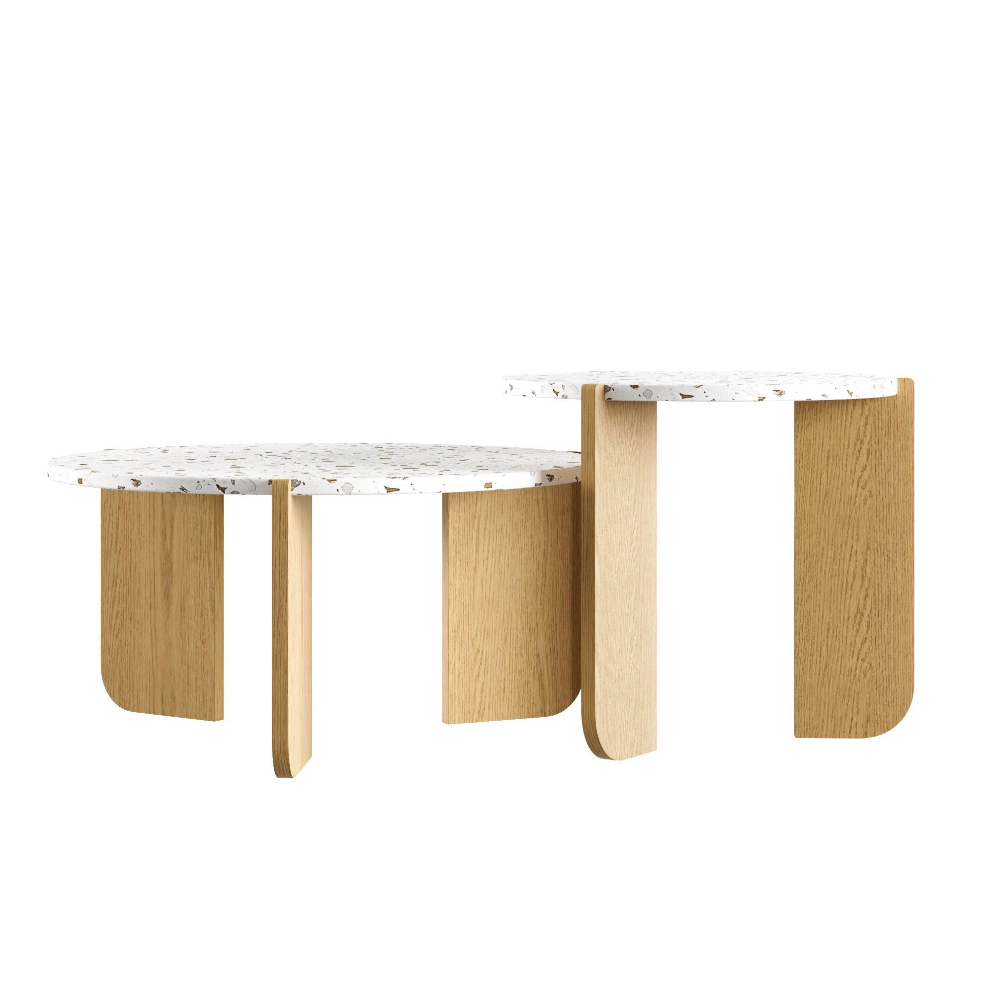 White - Urban Meuble - Modern Nesting Coffee Table Set - 7