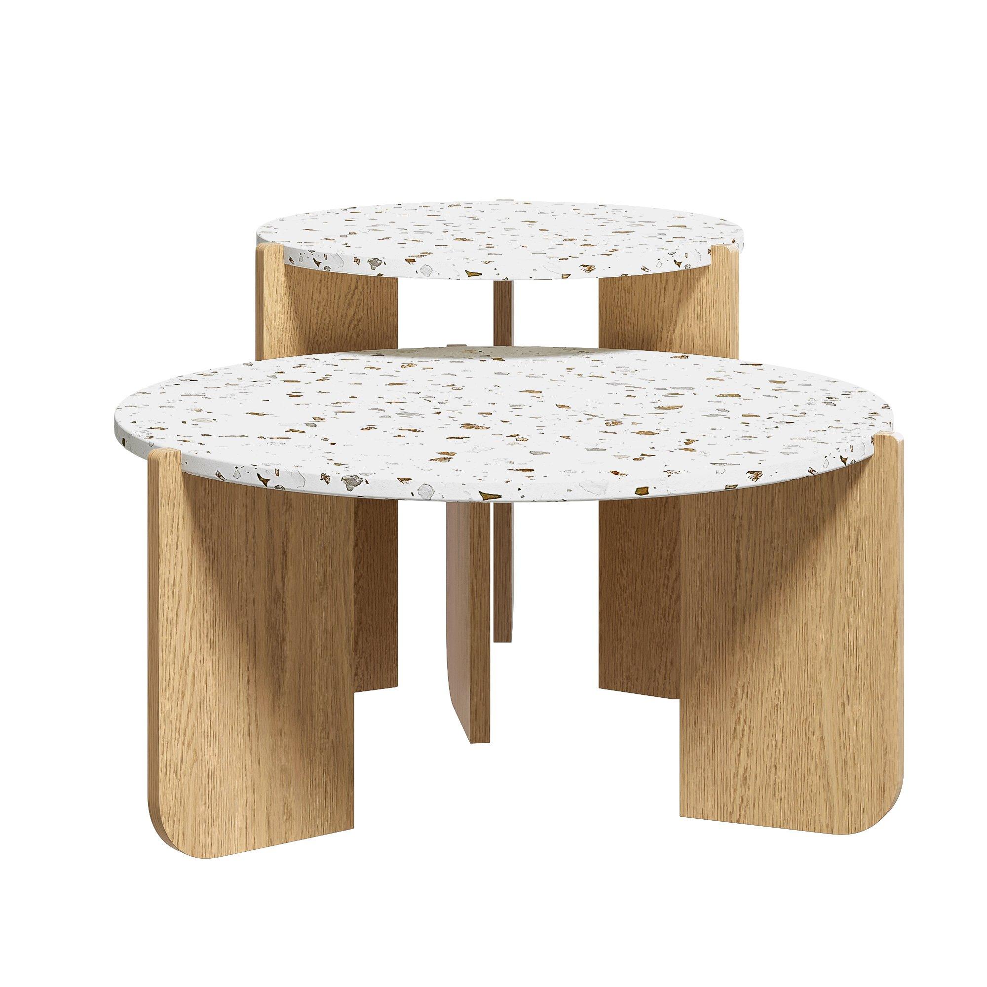 White - Urban Meuble - Modern Nesting Coffee Table Set - 8