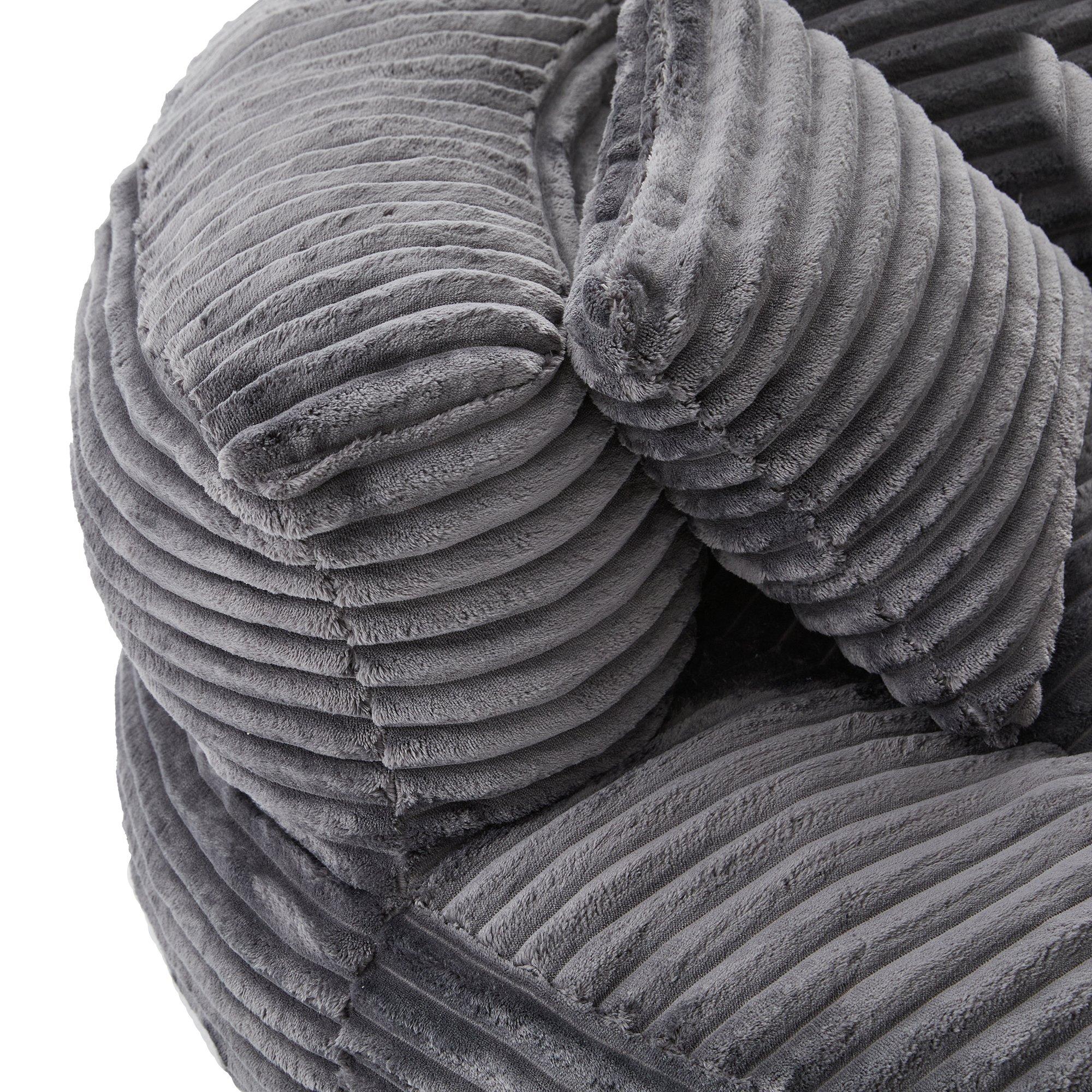 Dark Gray - Urban Meuble - Corduroy Bean Bag Chair with Pillows - 15