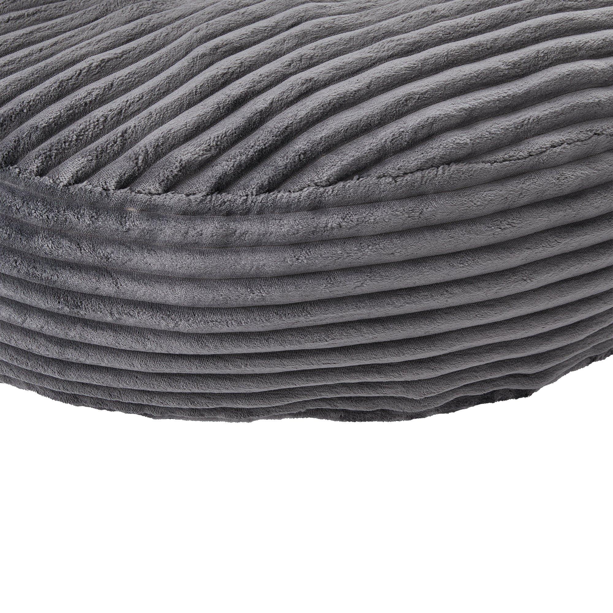 Dark Gray - Urban Meuble - Corduroy Bean Bag Chair with Pillows - 16