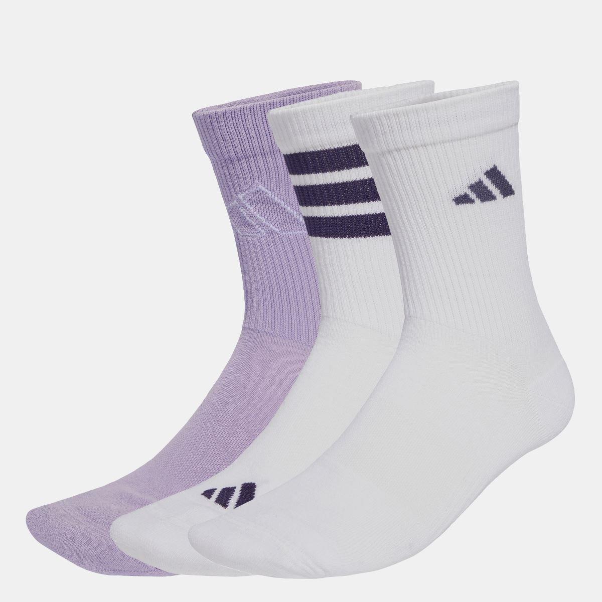 White - adidas - 3 Pack of Logo Socks - 1
