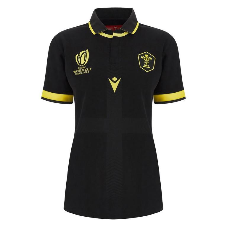 Noir/Yellow - Macron - Wales Away Shirt 2023 2024 Womens - 1