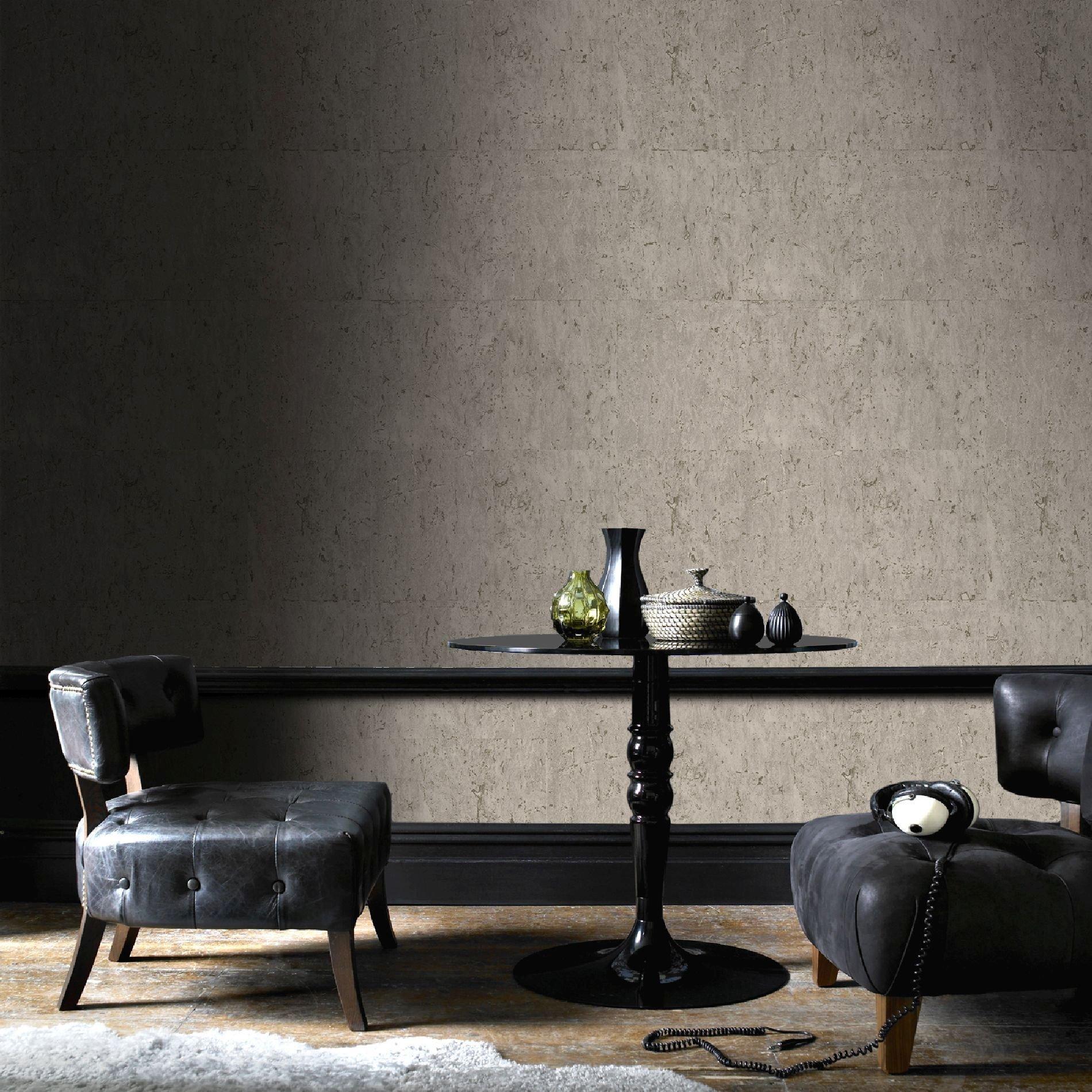 Taupe - Boutique - Koruku Taupe/Beige Textured Plain Luxury Wallpaper - 1