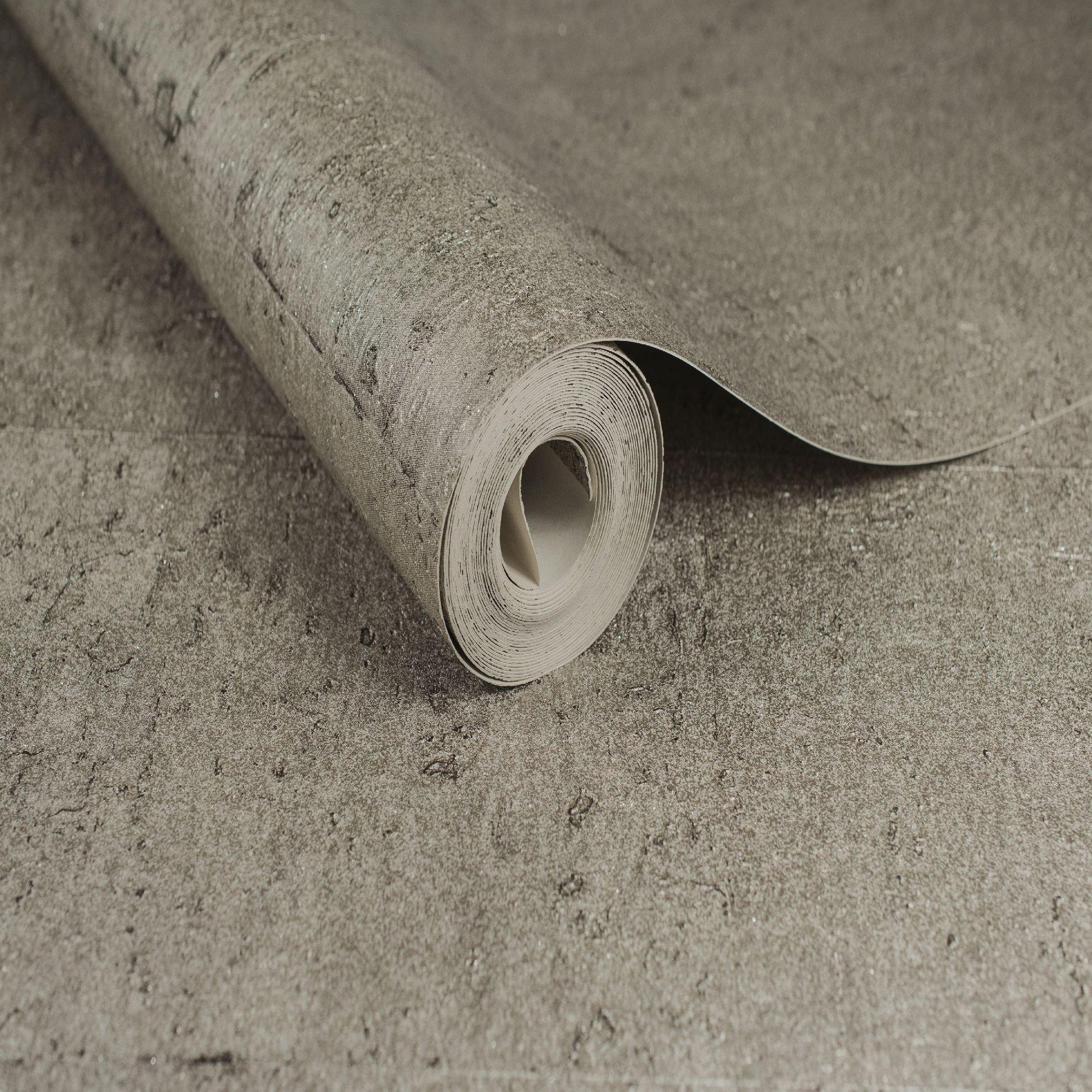 Taupe - Boutique - Koruku Taupe/Beige Textured Plain Luxury Wallpaper - 4