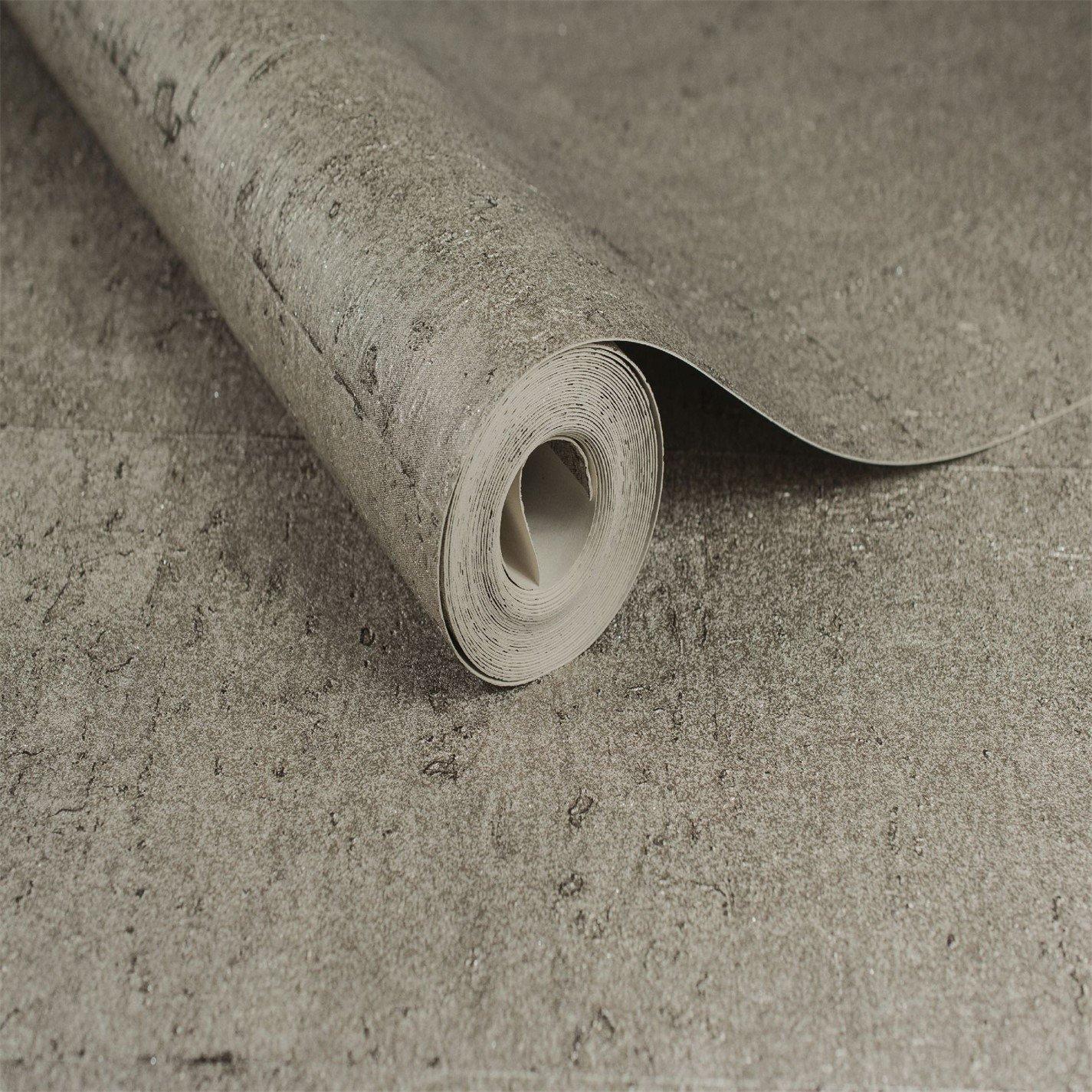 Taupe - Boutique - Koruku Taupe/Beige Textured Plain Luxury Wallpaper - 3