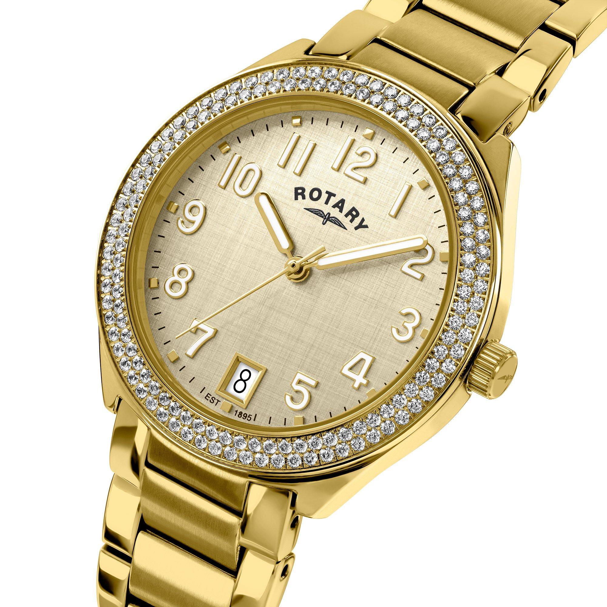 Gold - Rotary - Rotary Ladies Brilliance Gold SS Bracelet Watch - 2