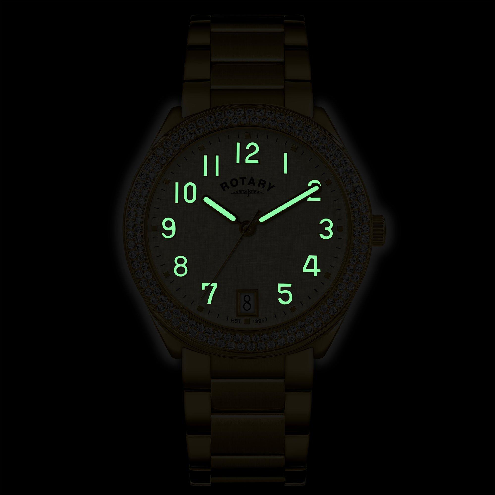 Gold - Rotary - Rotary Ladies Brilliance Gold SS Bracelet Watch - 5