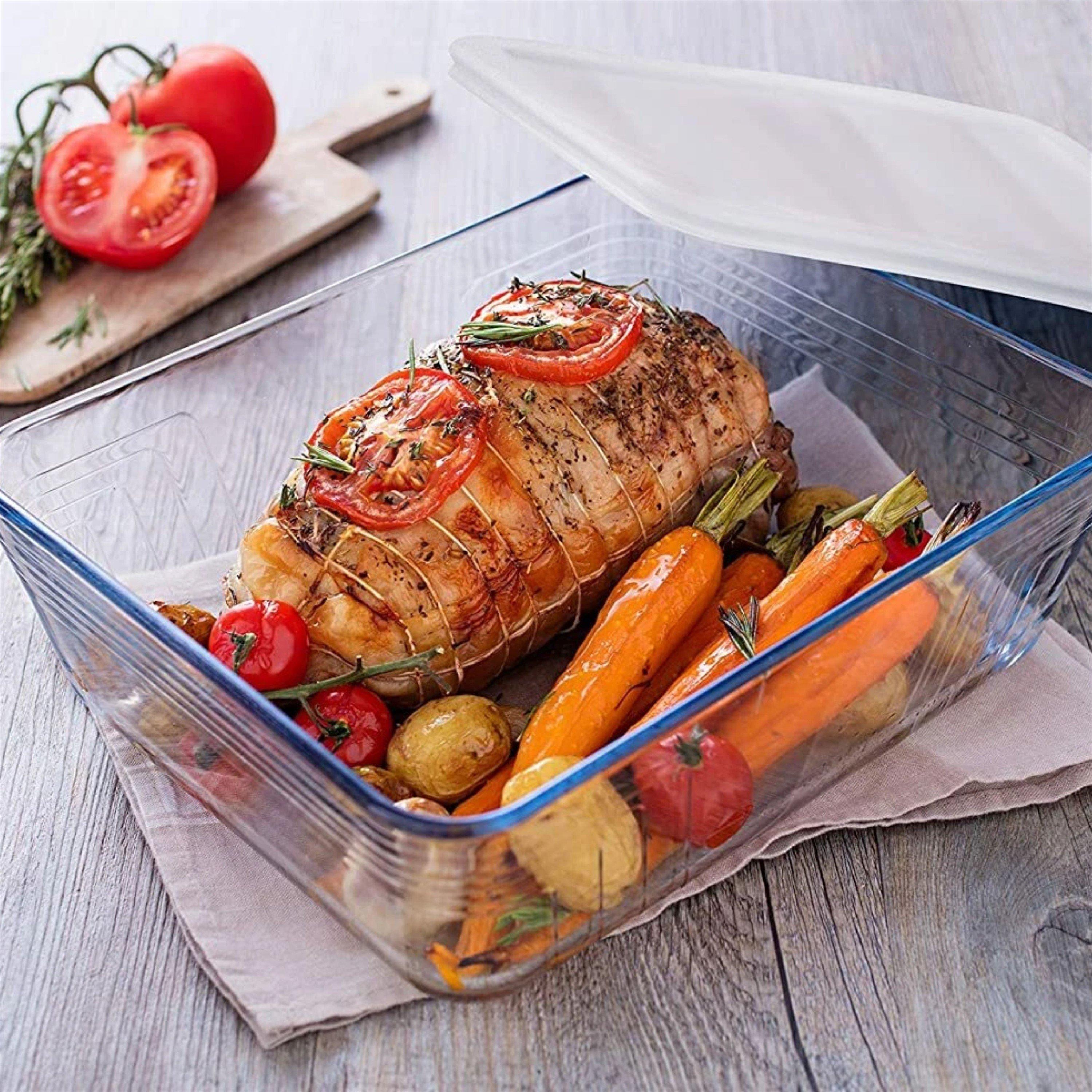 Clear/White - Pyrex - Pyrex Cook and Freeze 2 Piece Rectangular Storage - 3