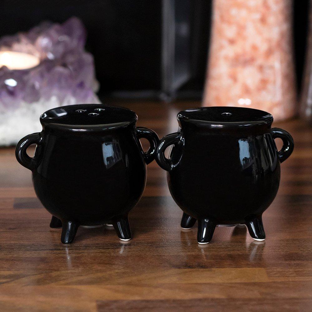 Something Different  Cauldron Cruet Set - Black