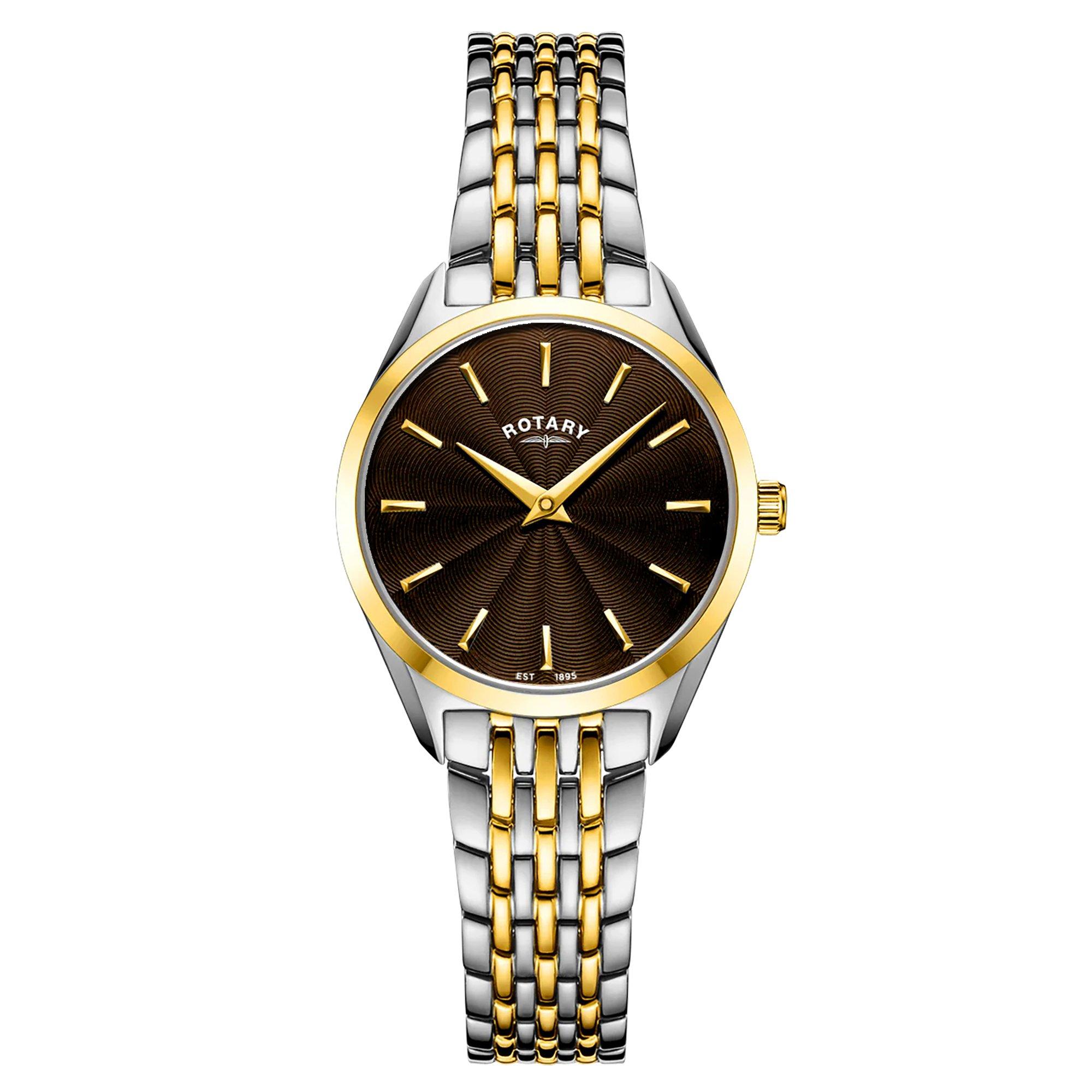 Silver & Gold - Rotary - Ladies Ultra Slim Two Tone SS Bracelet Wat - 1