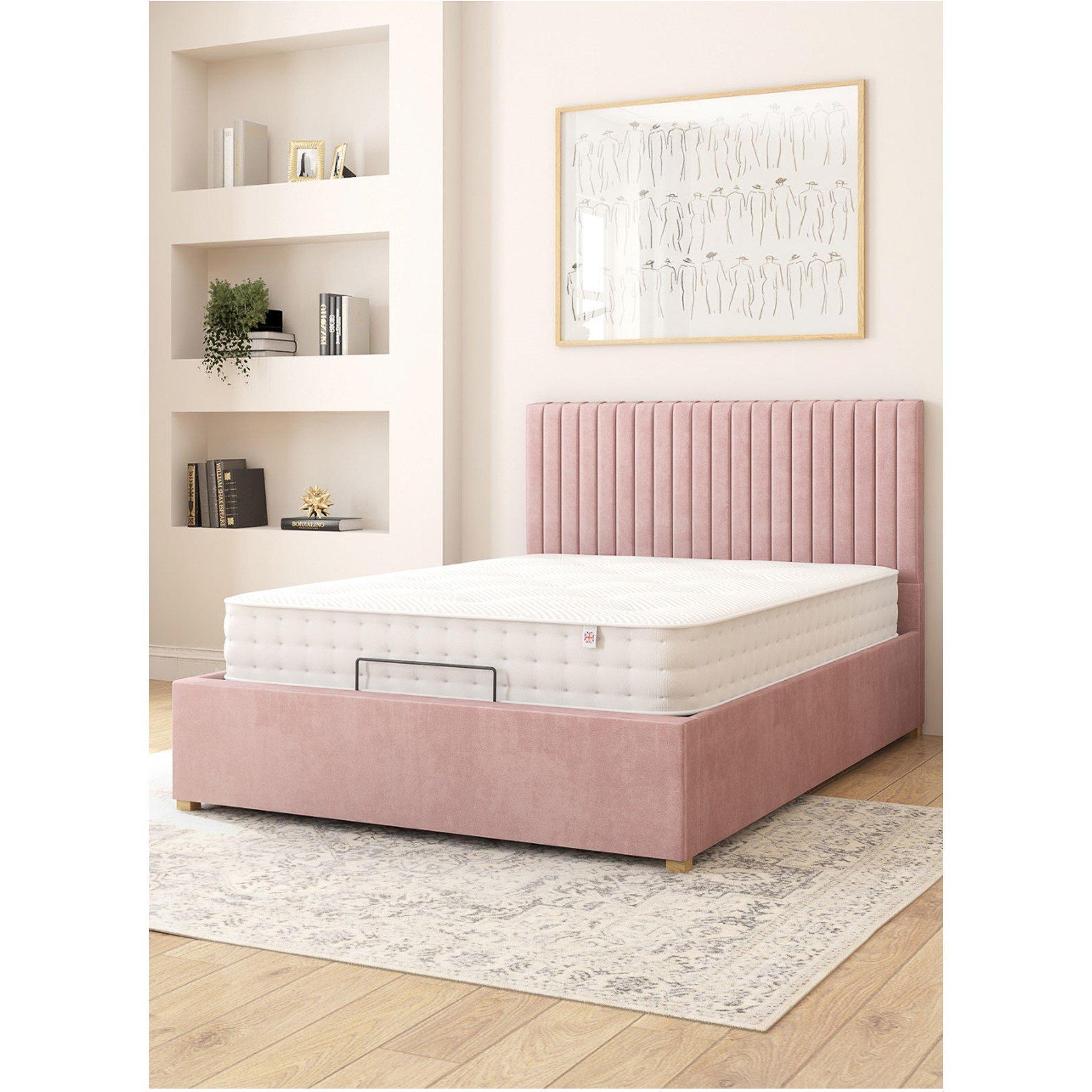 Blush - Aspire - Grant Adjustable Bed Plush Velvet Fabric - 1