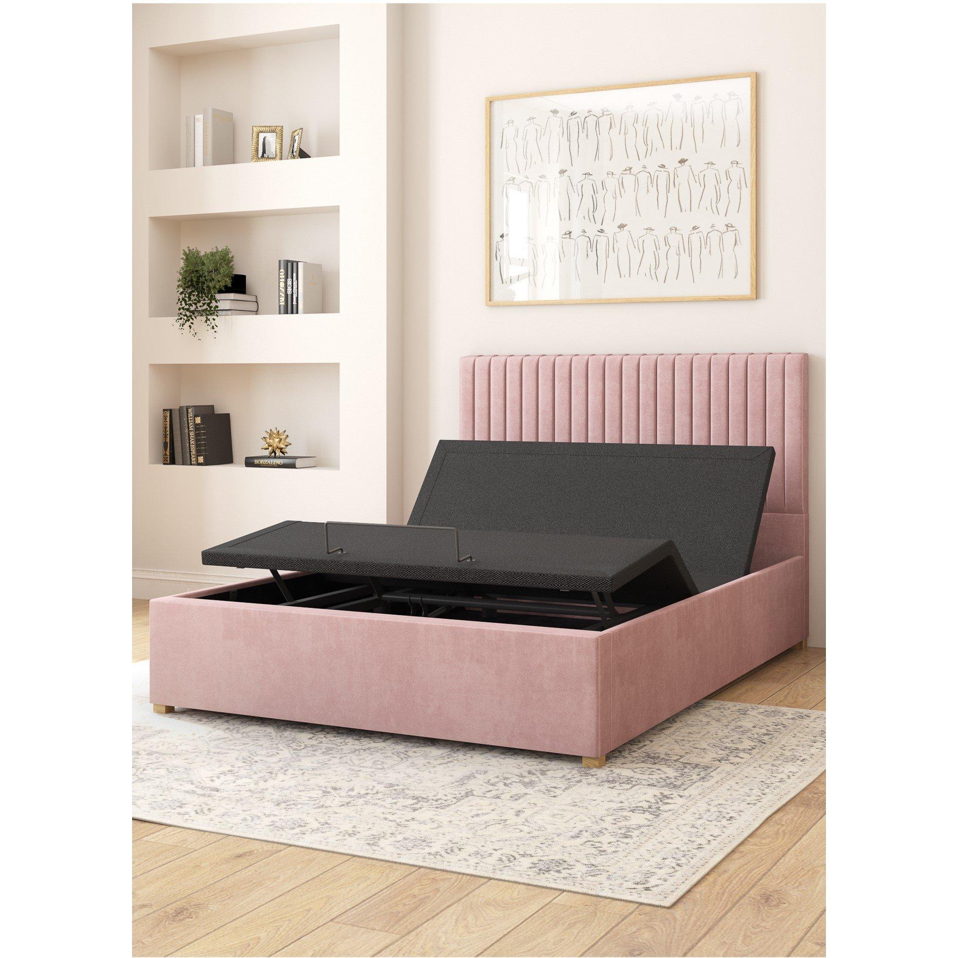 Blush - Aspire - Grant Adjustable Bed Plush Velvet Fabric - 3