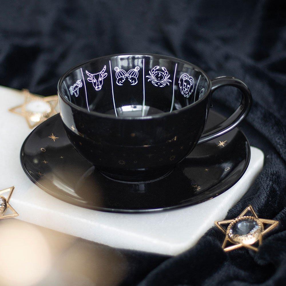 Something Different  Astrology Fortune Telling Teacup - Black