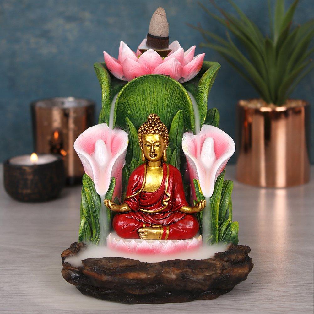 Something Different  Colourful Buddha Backflow Incense Burner -  & Rainbow