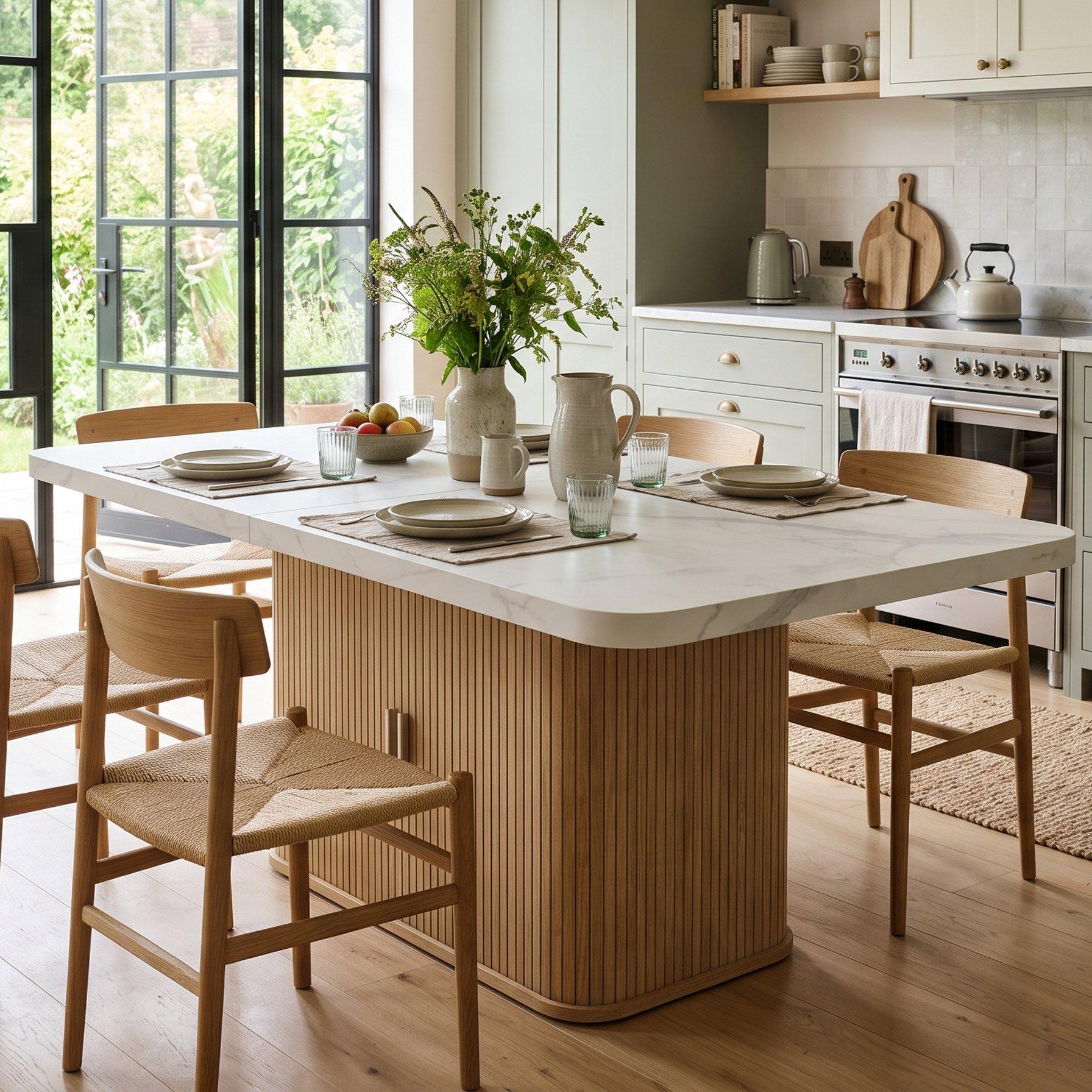 Oak - Urban Meuble - Extendable Dining Table with Storage Cabinet - 3