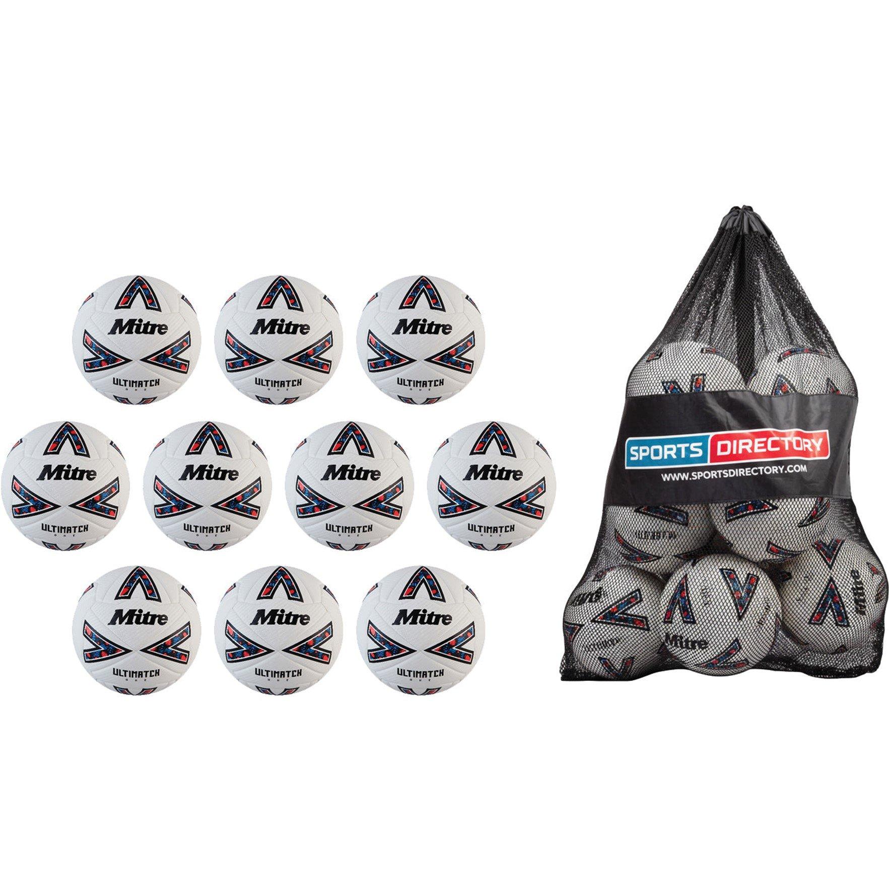 Mitre  Ultimatch One Footballs - Pack Of 10 - Neutral - White Size