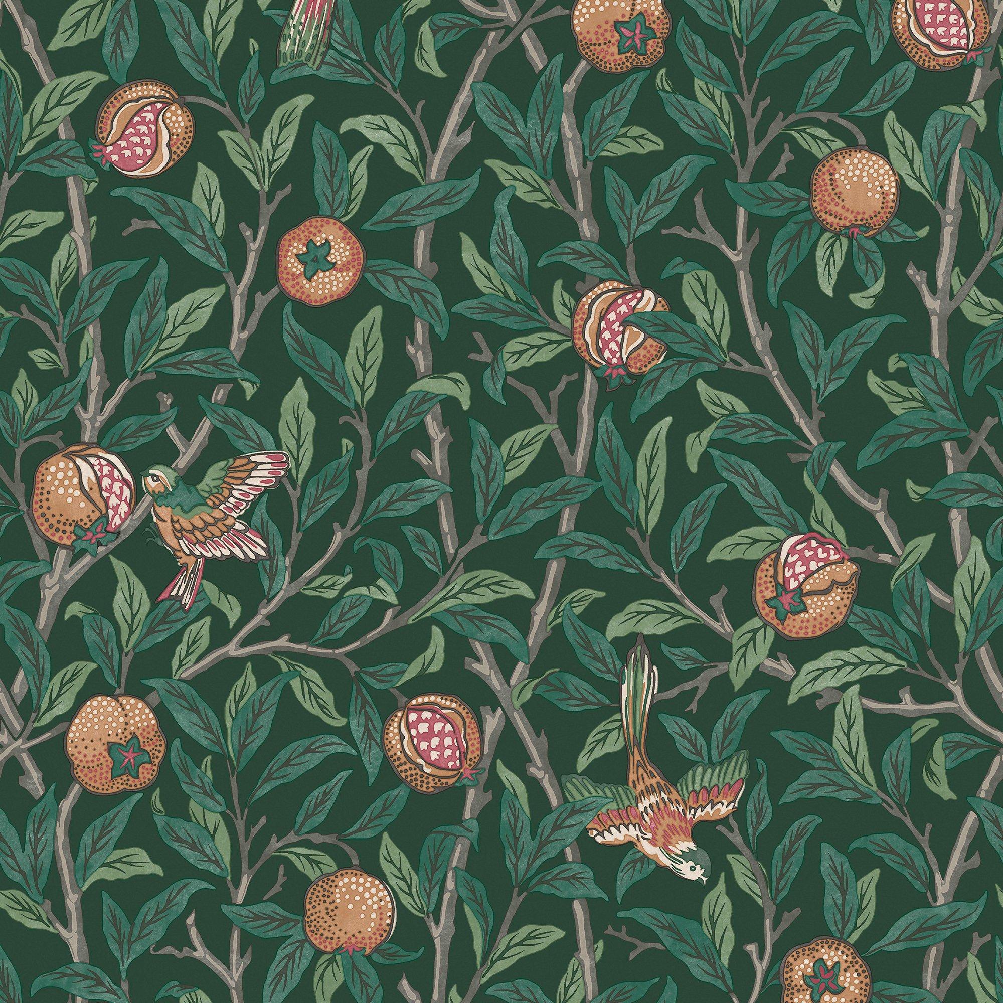 Deep Green - William Morris at Home - William Morris at Home Bird & Pomegranate Green - 2