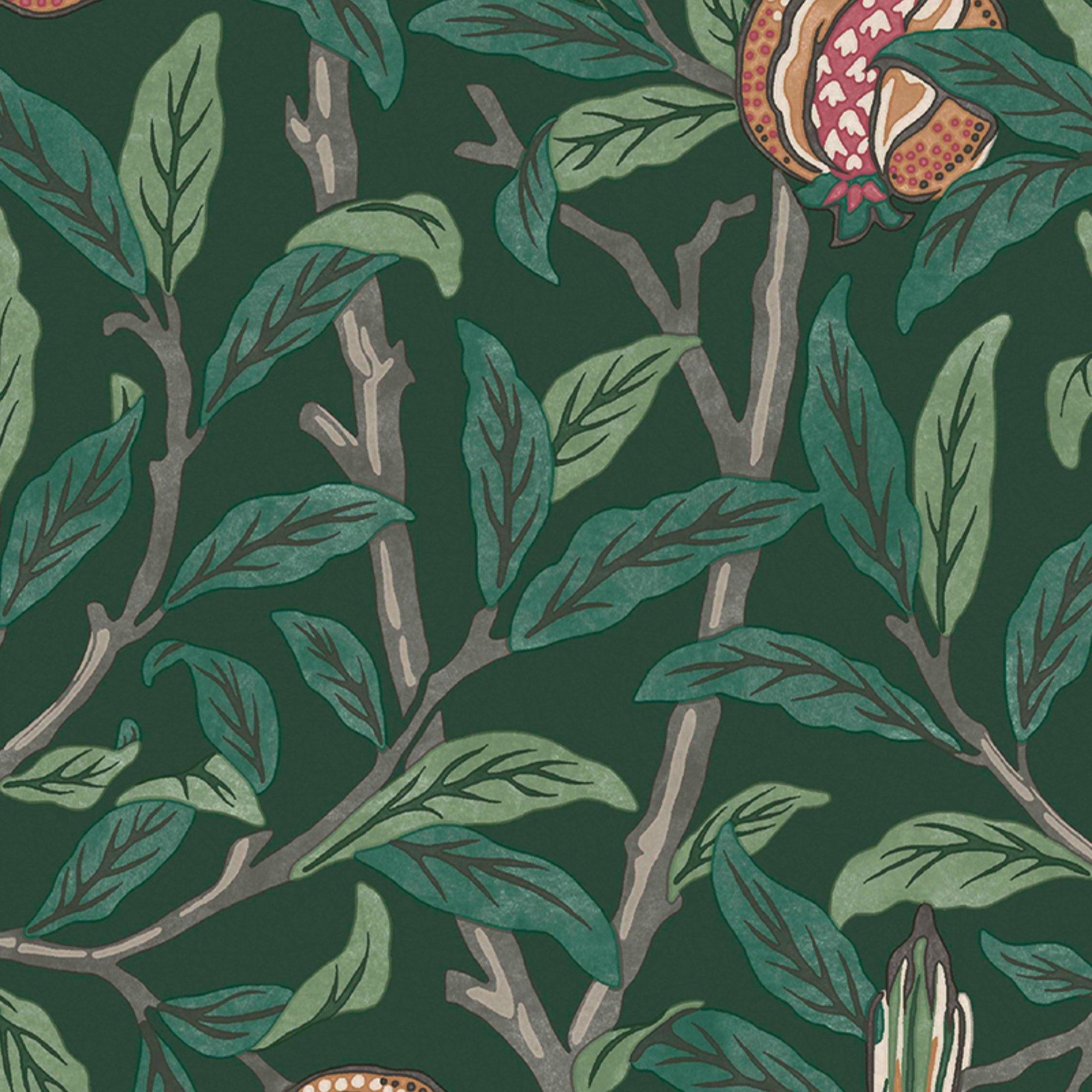 Deep Green - William Morris at Home - William Morris at Home Bird & Pomegranate Green - 4