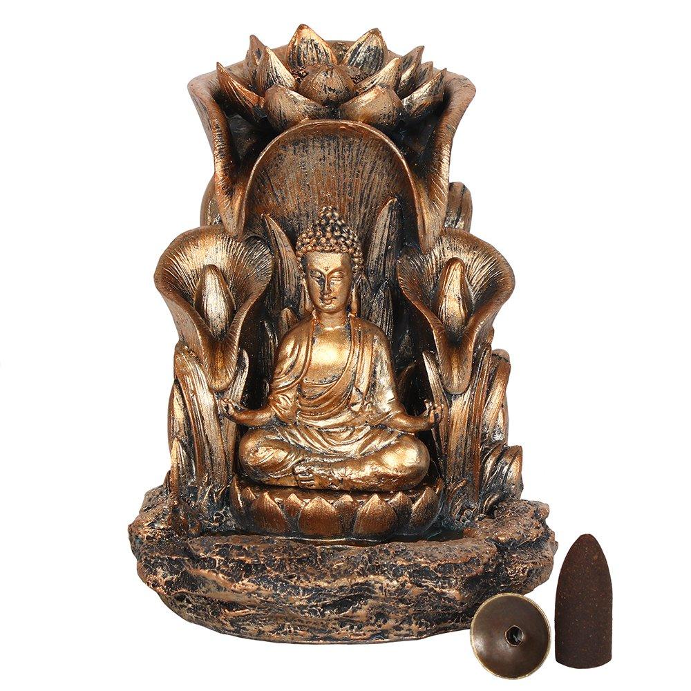 Bronze & Copper - Something Different - Bronze Buddha Backflow Incense Burner - 4