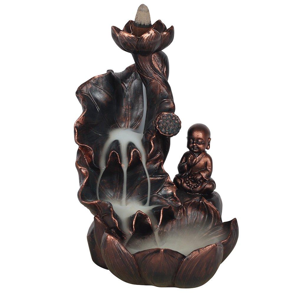 Something Different  Bronze Effect Buddha Backflow Incense Burner - Bronze & Copper