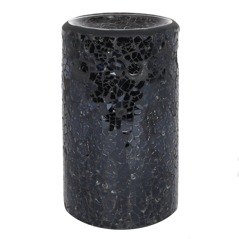 Black - Something Different - Black Crackle Glass Pillar Oil Burner - 4