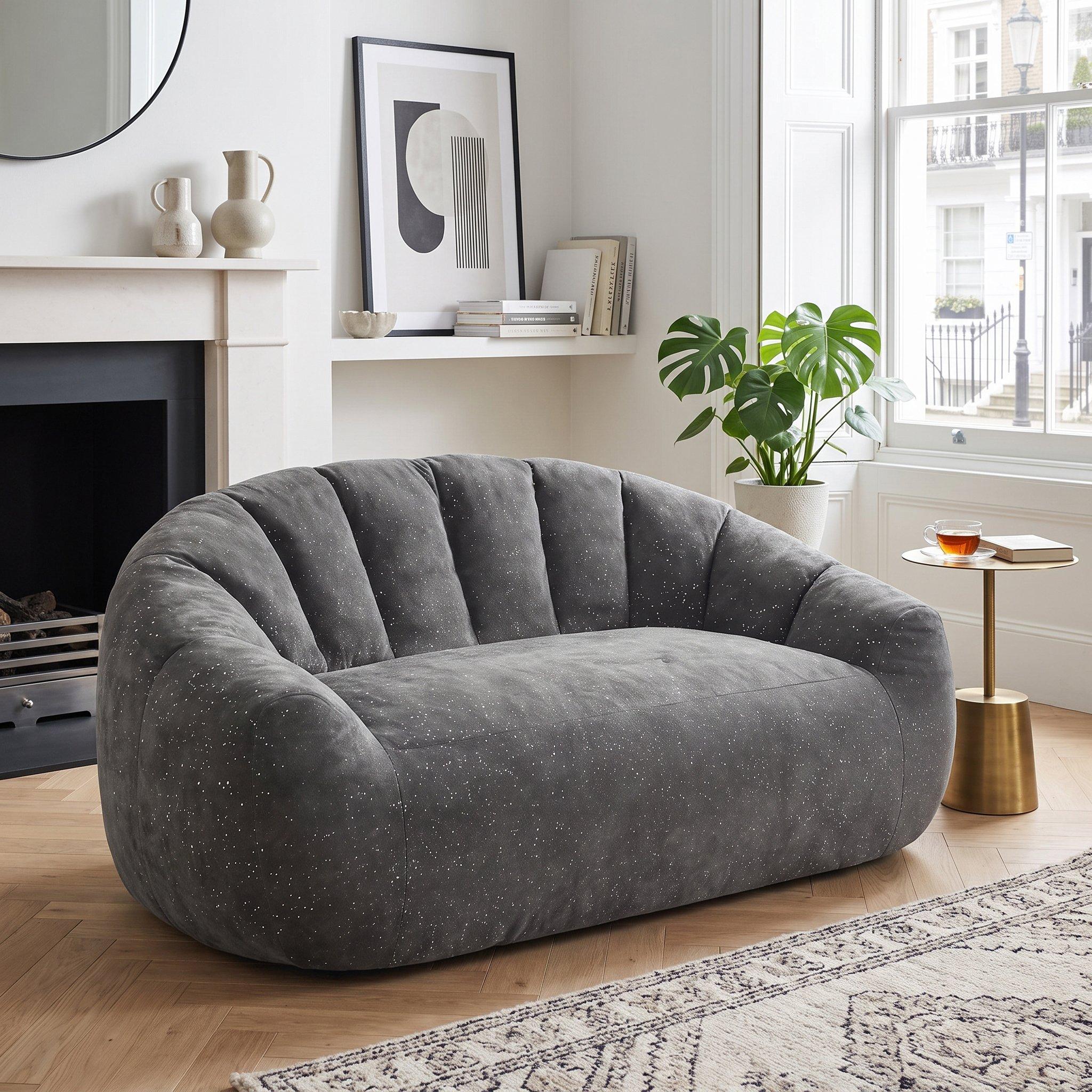 Gray - Urban Meuble - Premium Plush Bean Bag Sofa - 1