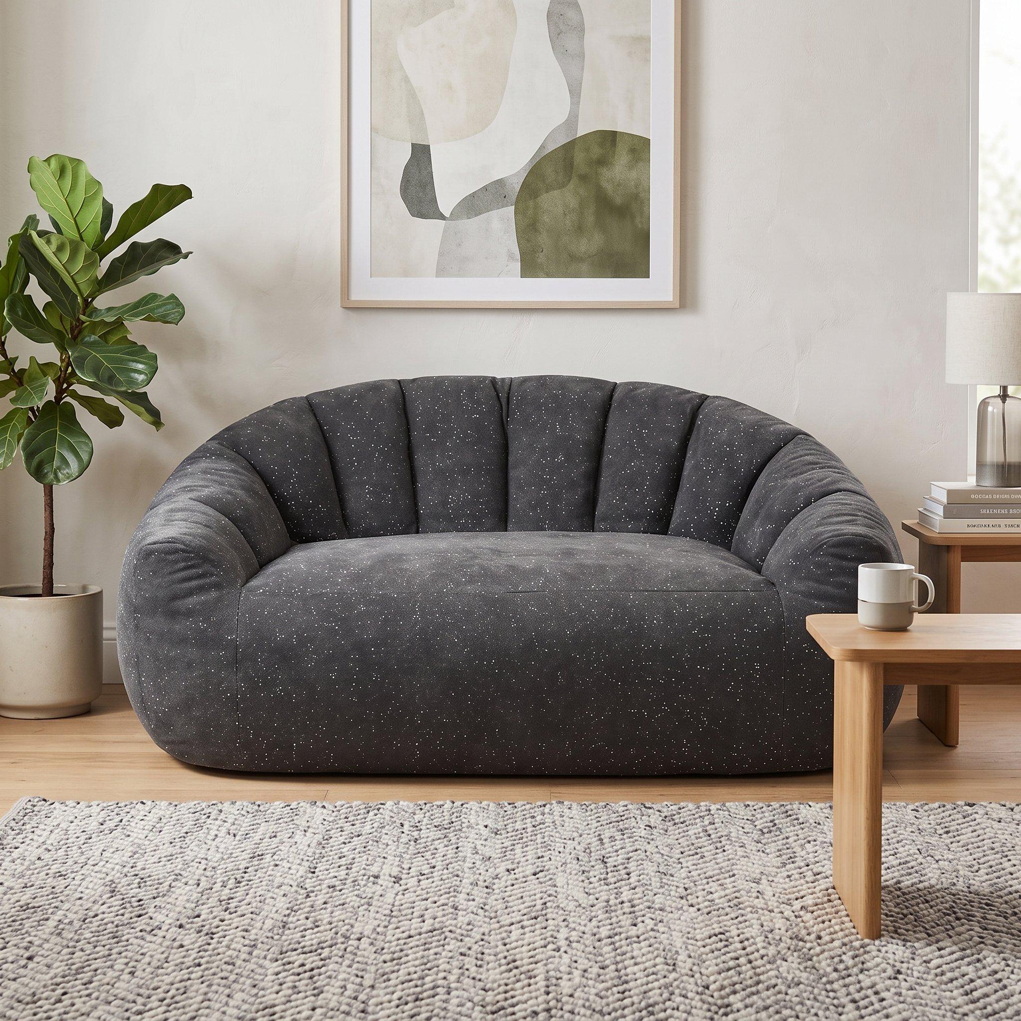 Gray - Urban Meuble - Premium Plush Bean Bag Sofa - 2