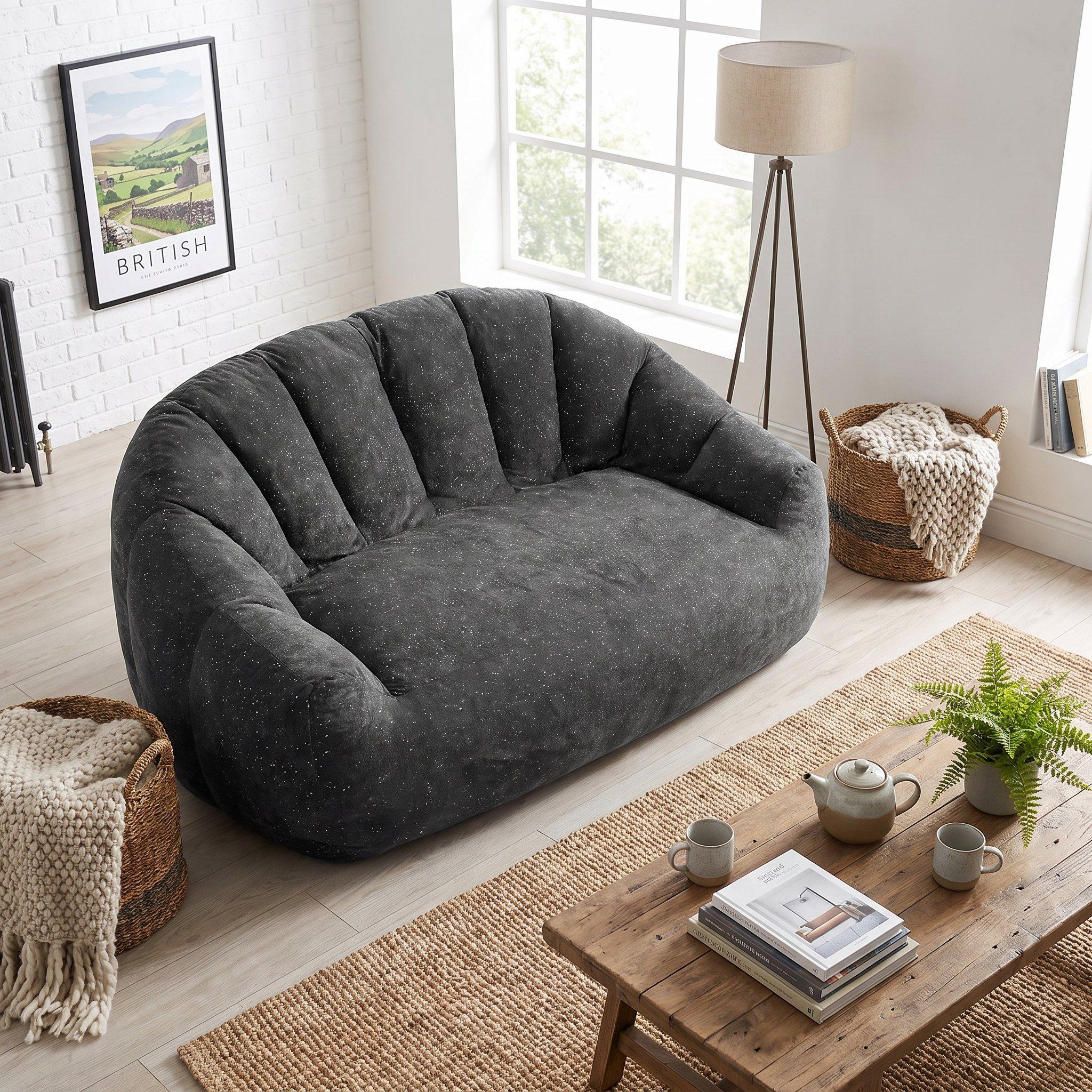 Gray - Urban Meuble - Premium Plush Bean Bag Sofa - 3