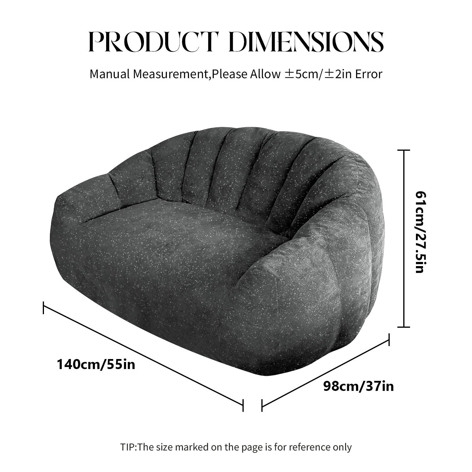 Gray - Urban Meuble - Premium Plush Bean Bag Sofa - 6