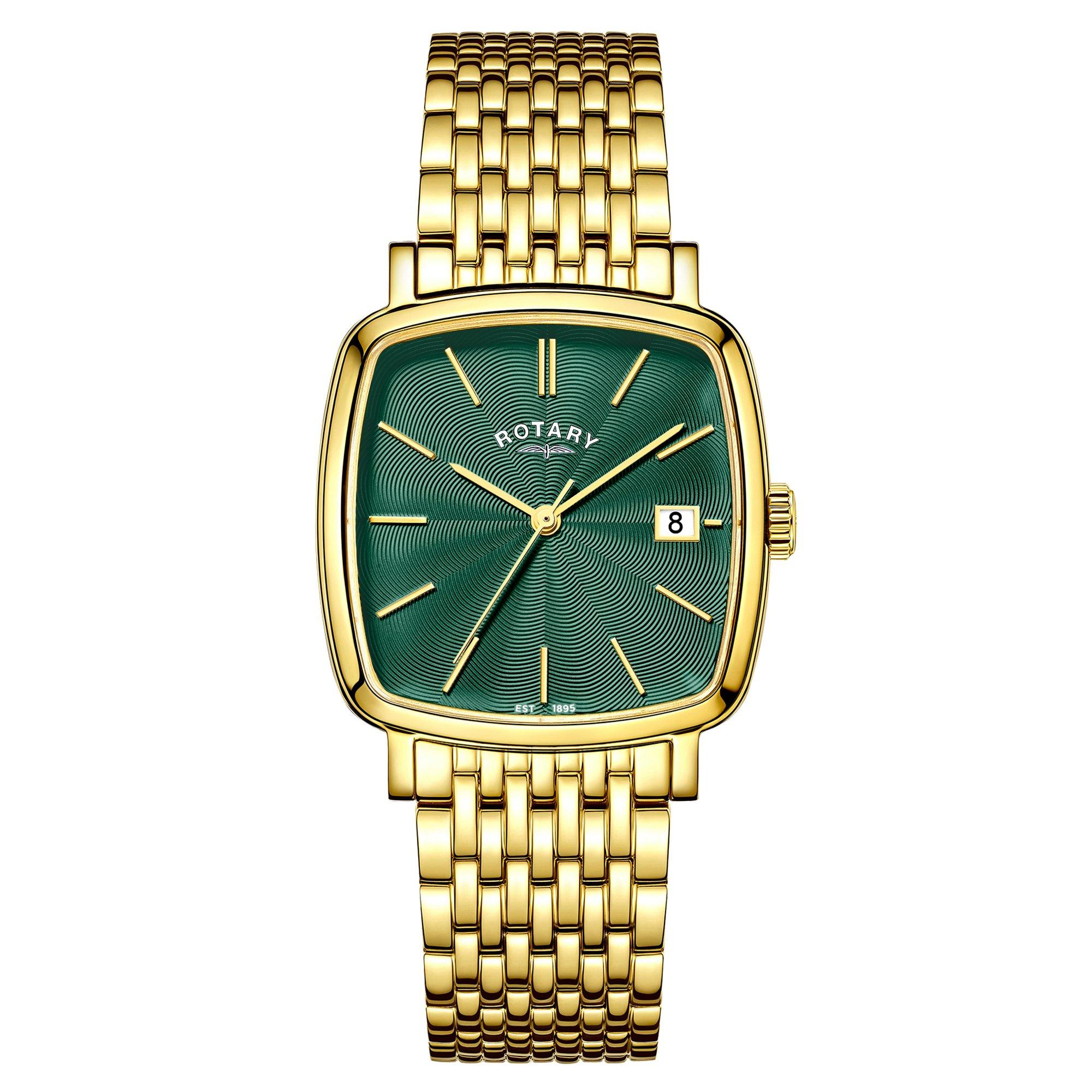 Gold - Rotary - Mens Heritage Astoria Square SS B/Let Watc - 1