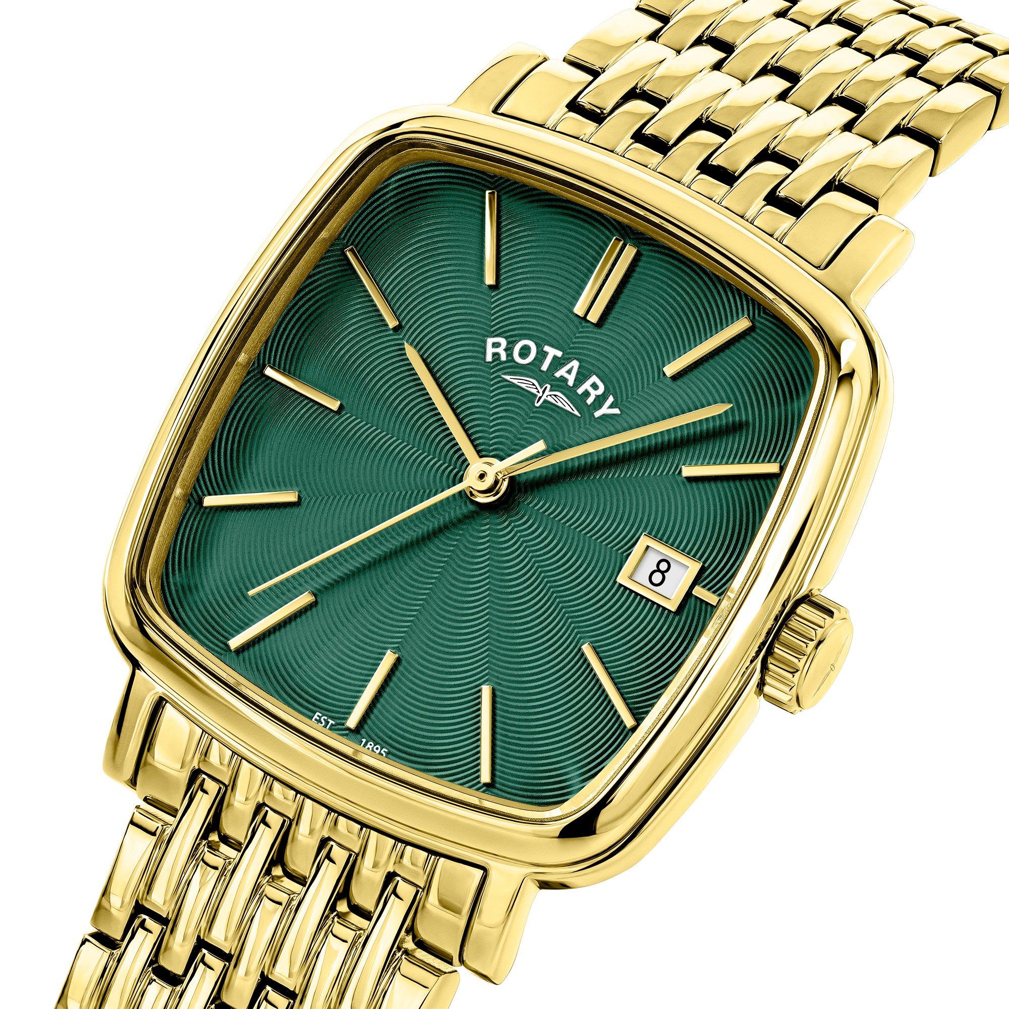 Gold - Rotary - Rotary Mens Heritage Astoria Square SS B/Let Watc - 2