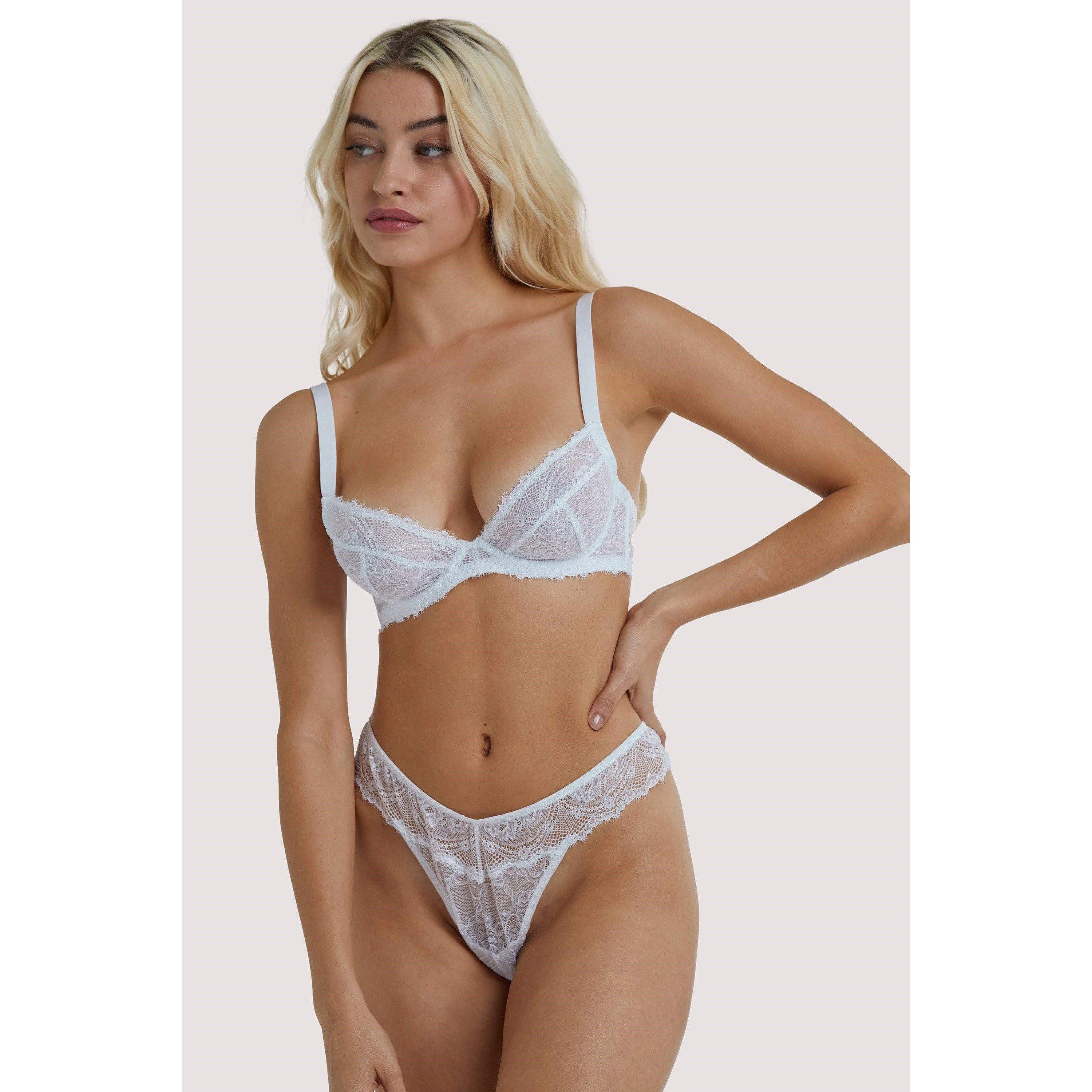White - Wolf and Whistle - Wolf & Whistle Ariana White Everyday Plunge Bra - 3