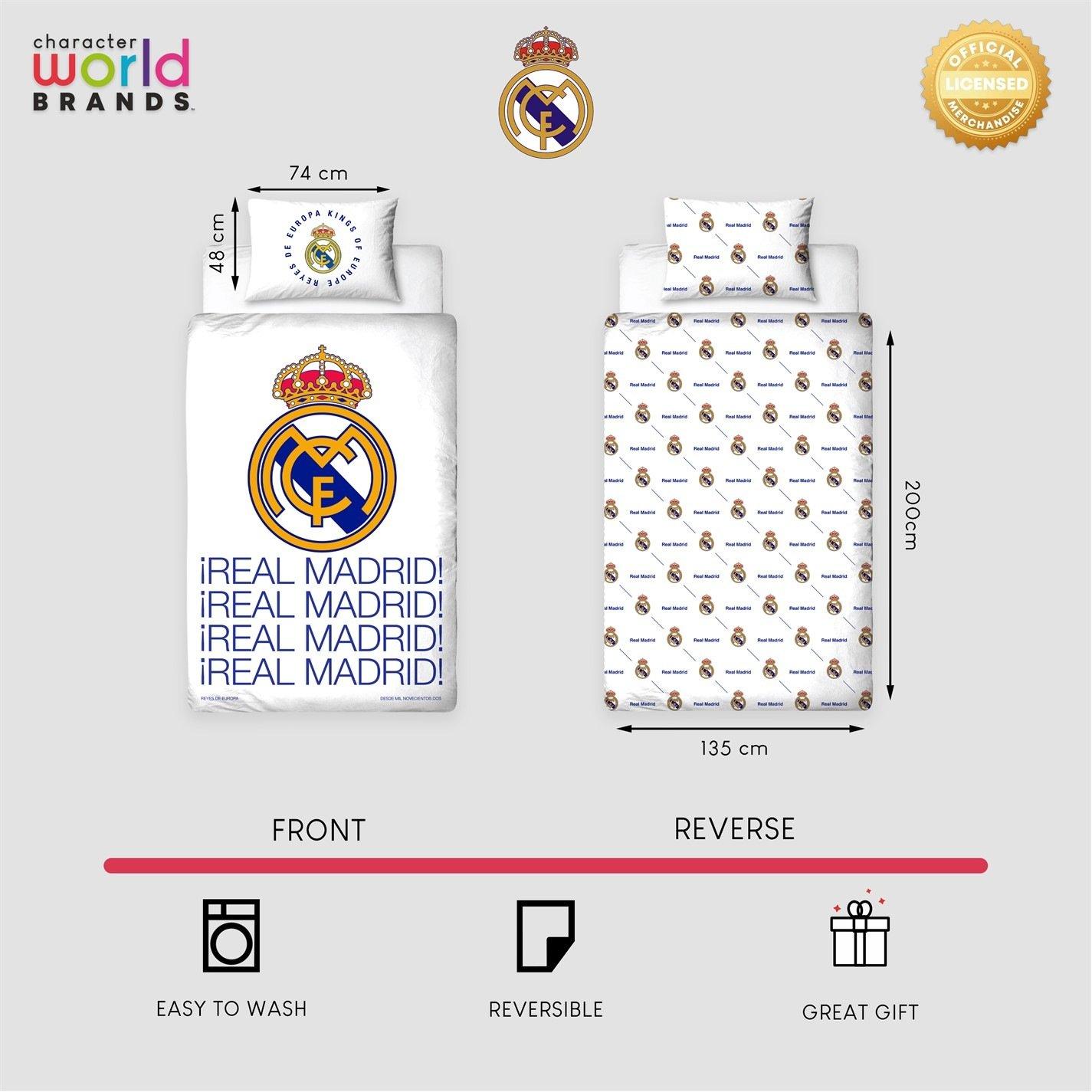 White - Real Madrid FC - Real Madrid Score Single Duvet - 4