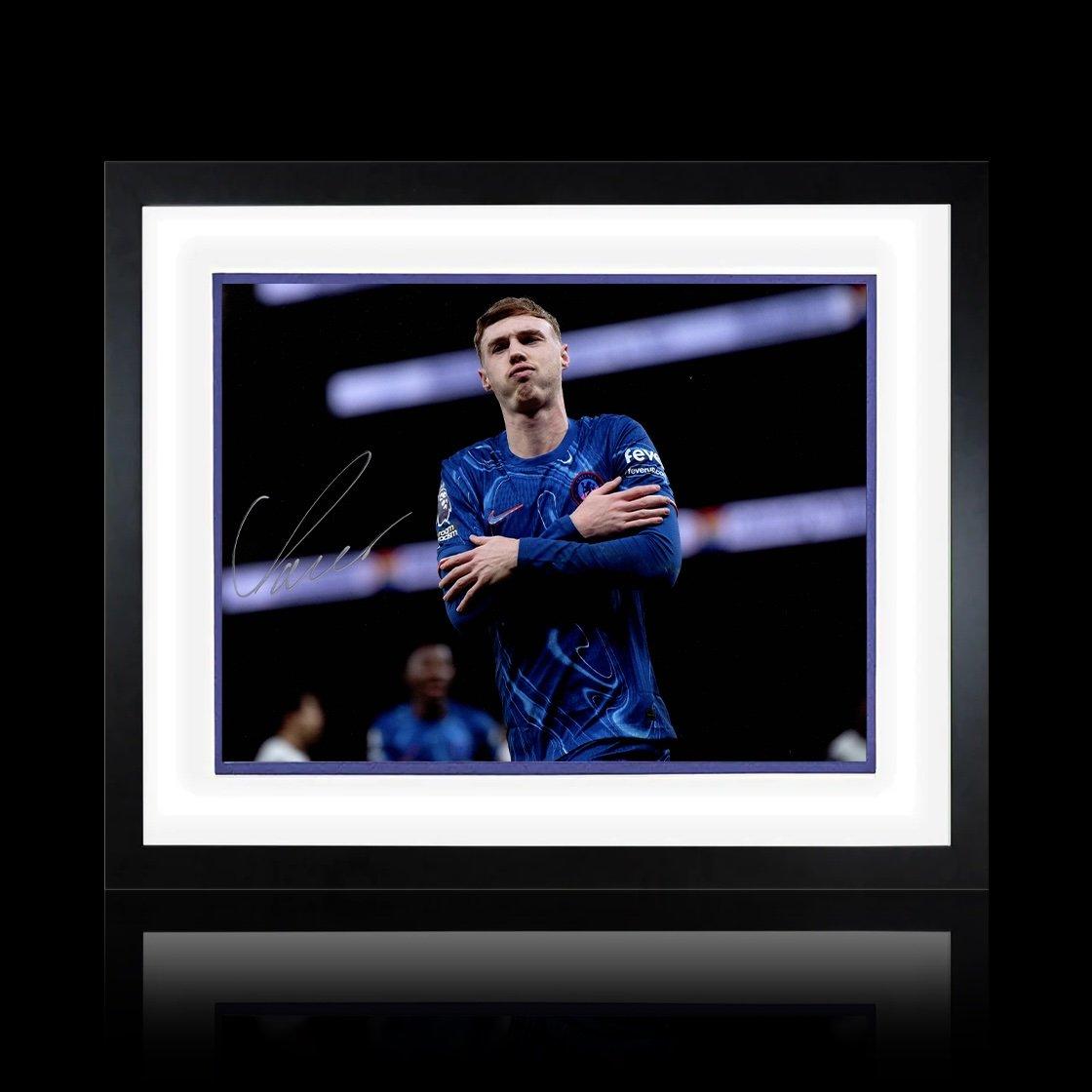 Blue - The Fan Cave - Cole Palmer Signed Chelsea 24/25 Image Delux Mount - 1