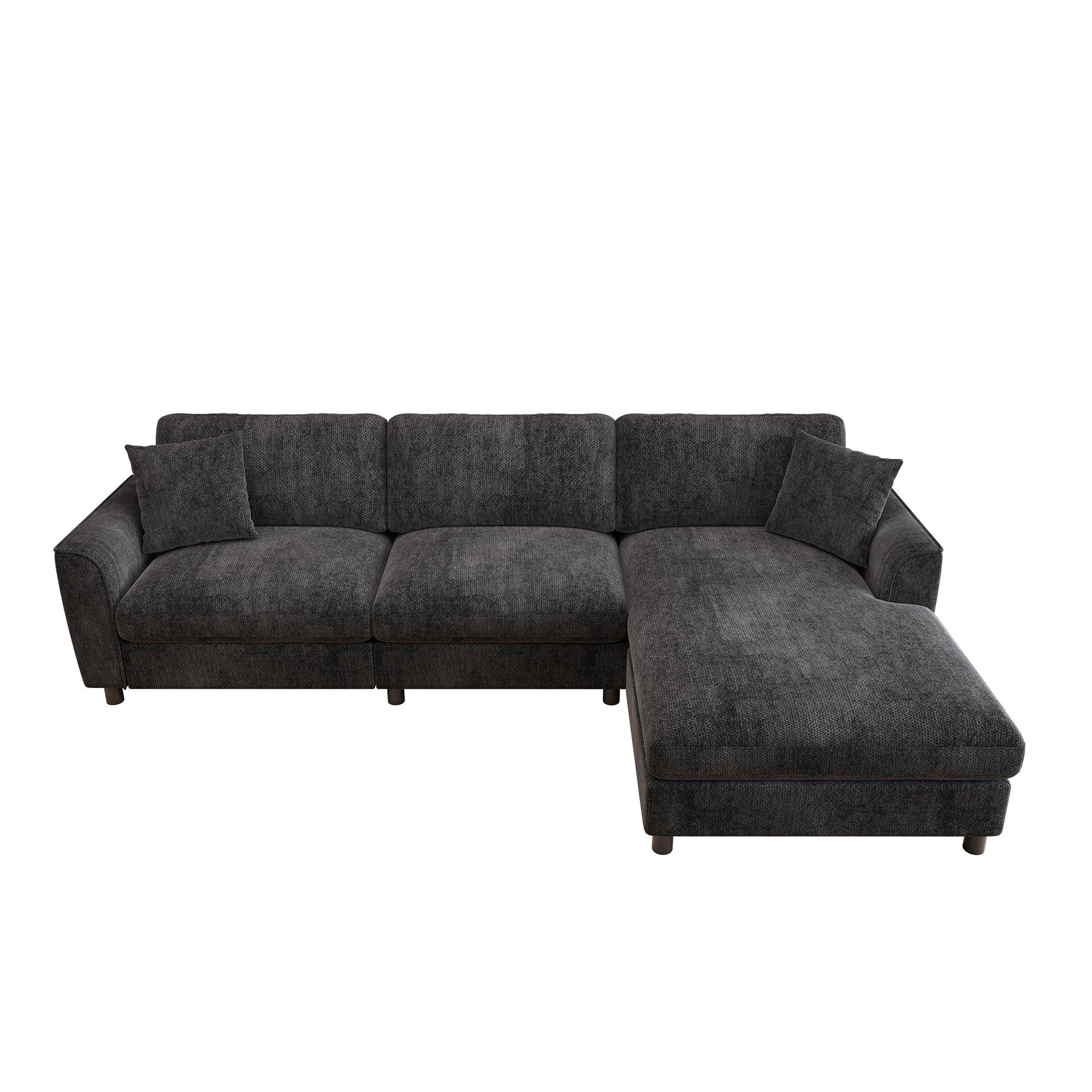 Dark Gray - Urban Meuble - Reversible L-Shaped Sectional Sofa - 5