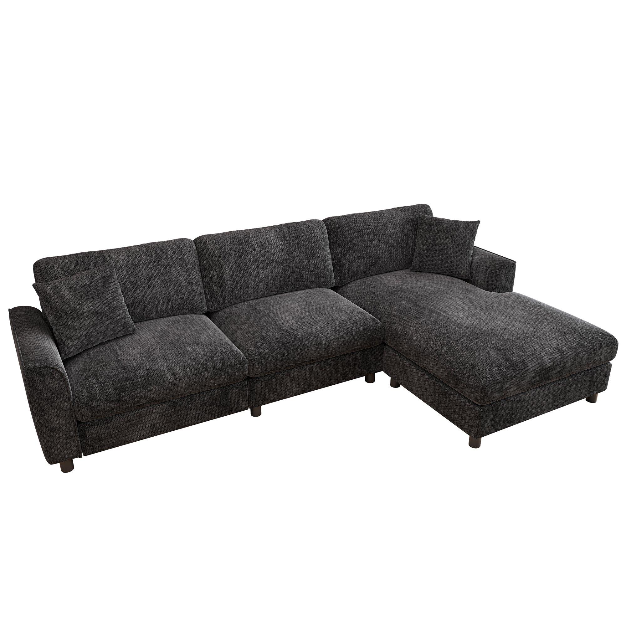 Dark Gray - Urban Meuble - Reversible L-Shaped Sectional Sofa - 10