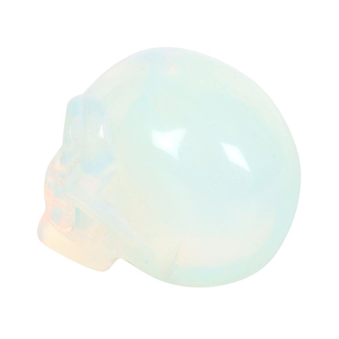 White & Cream - Something Different - Opalite Crystal Skull - 4