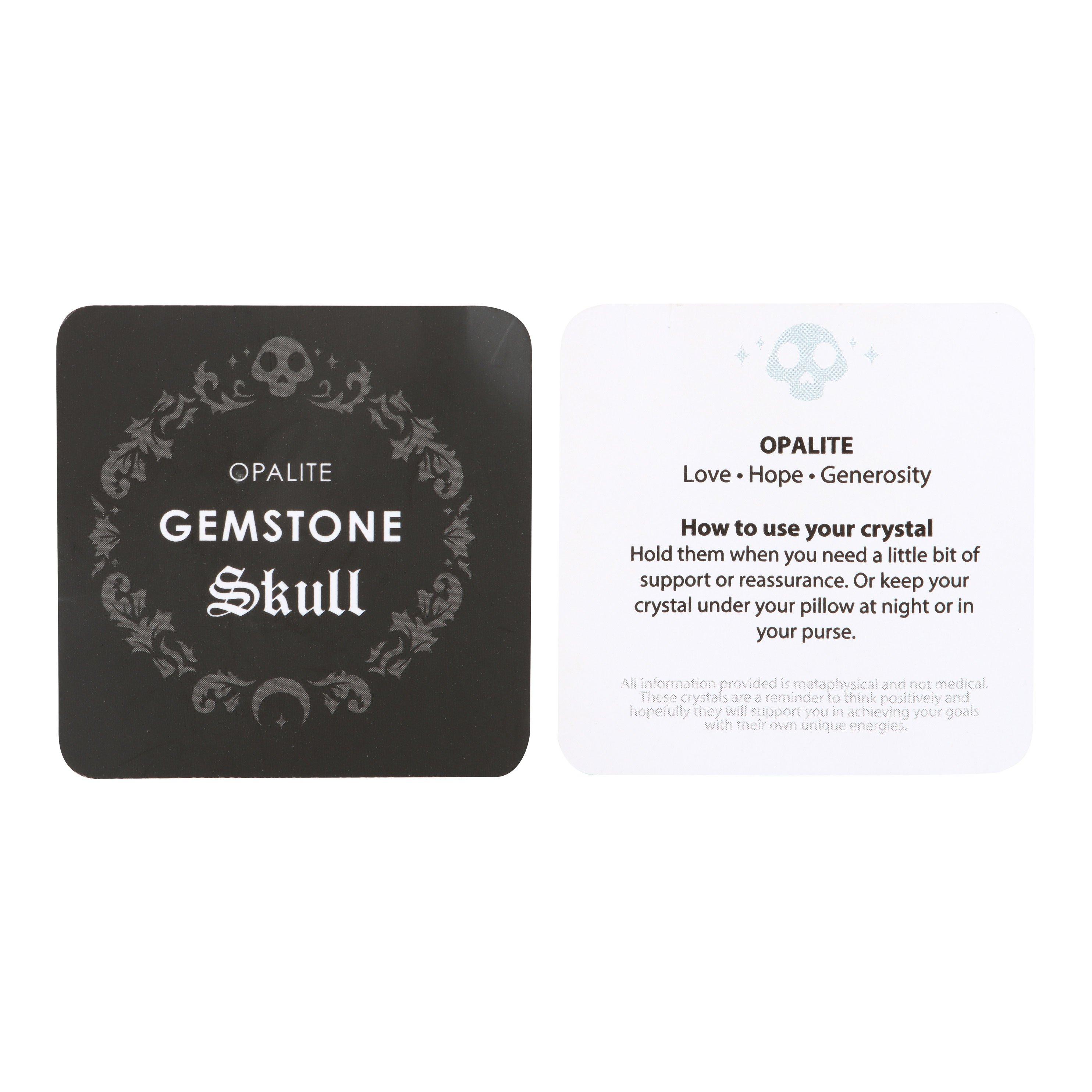 White & Cream - Something Different - Opalite Crystal Skull - 5