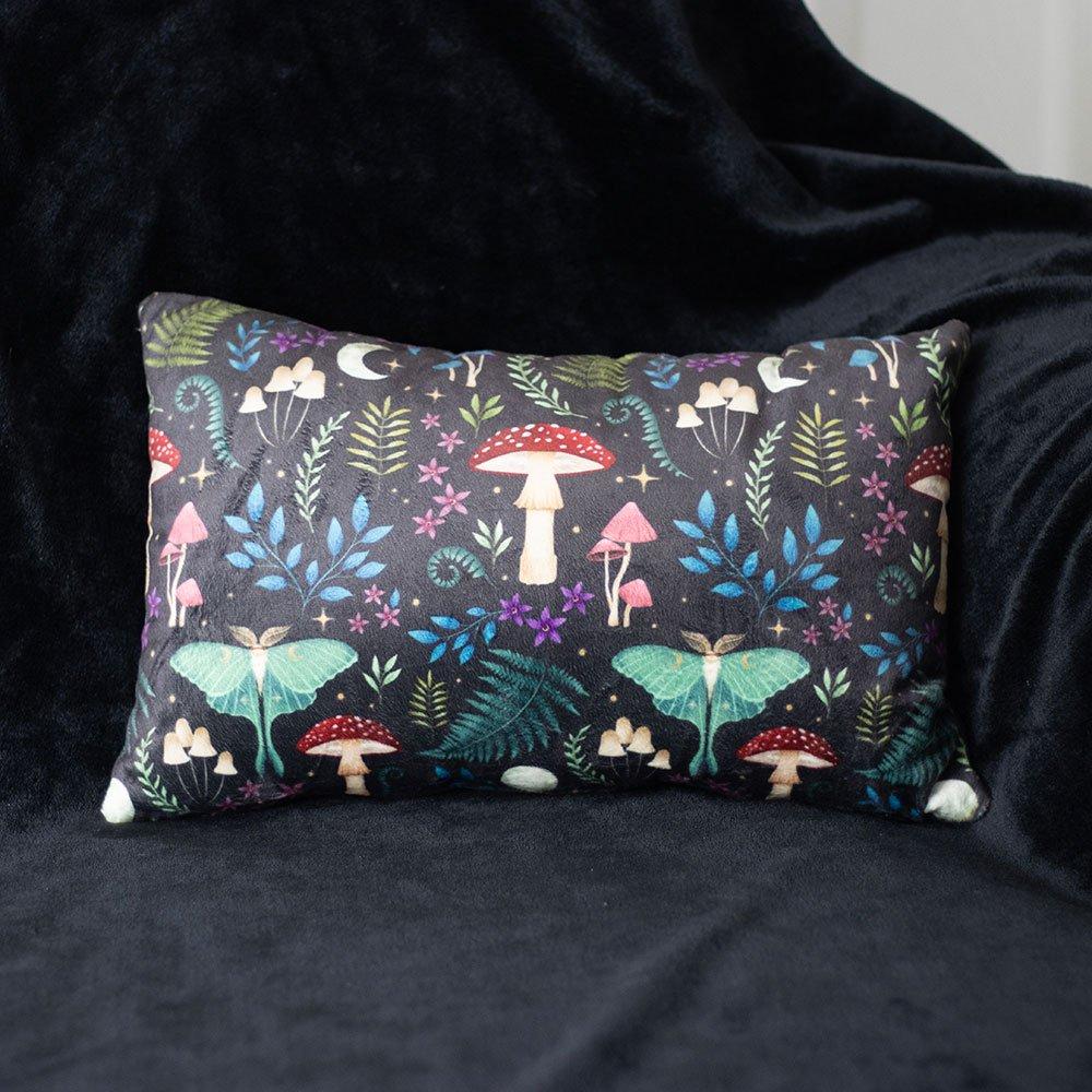 Black - Something Different - 40cm Rectangular Dark Forest Print Cushion - 1