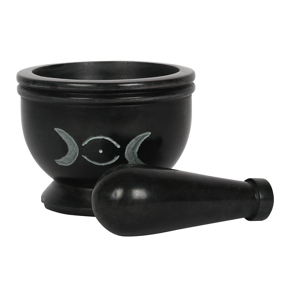 Black - Something Different - Soap Stone Triple Moon Pestle and Mortar - 3