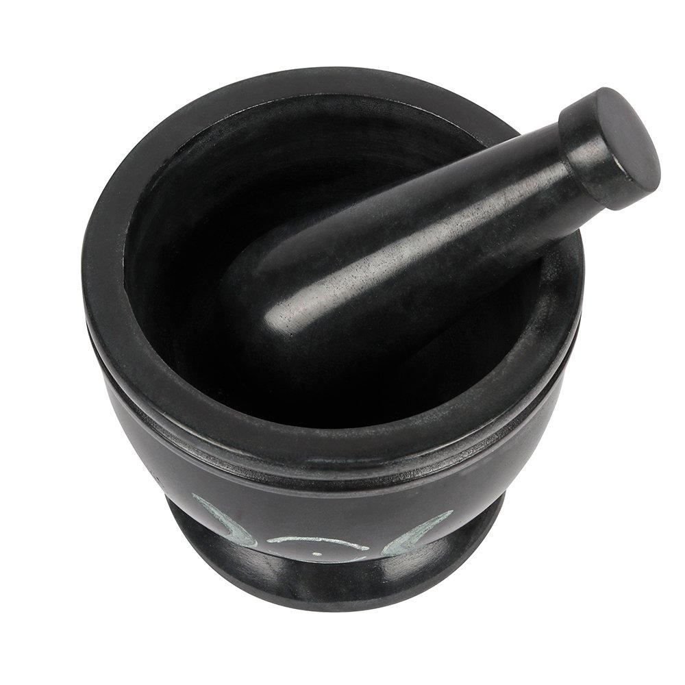 Black - Something Different - Soap Stone Triple Moon Pestle and Mortar - 4