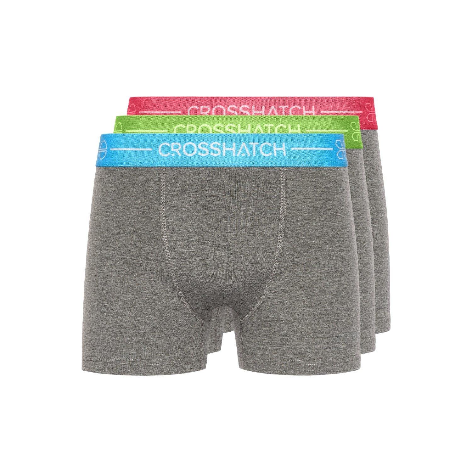 Grey - Crosshatch - 3 Pack of Astral Boxers