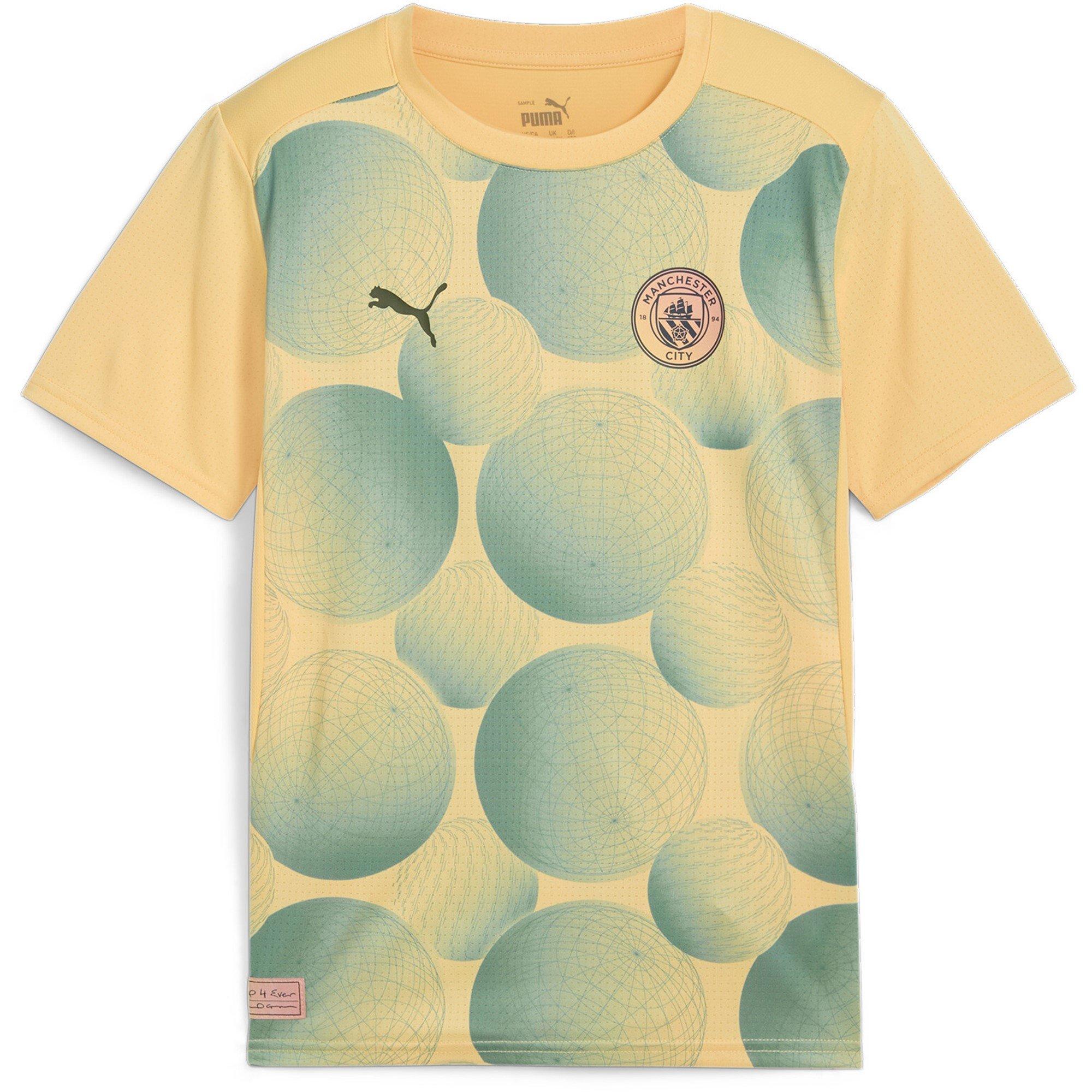 Beige - Puma - Kids' MCFC Prematch Licensed Short-Sleeve T-Shirt - 1