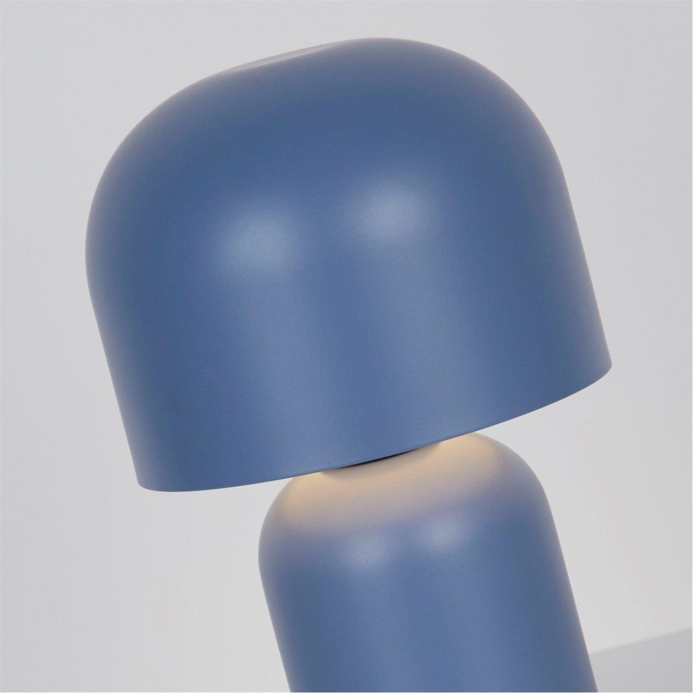 Blue - Lighting Collection - Rechargeable Blue LED Mushroom Table Lamp - 3