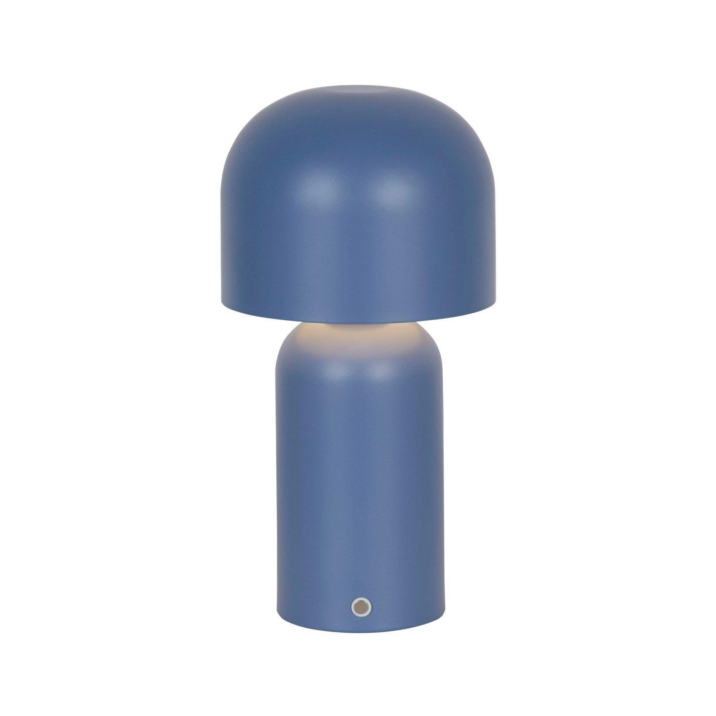 Blue - Lighting Collection - Rechargeable Blue LED Mushroom Table Lamp - 4
