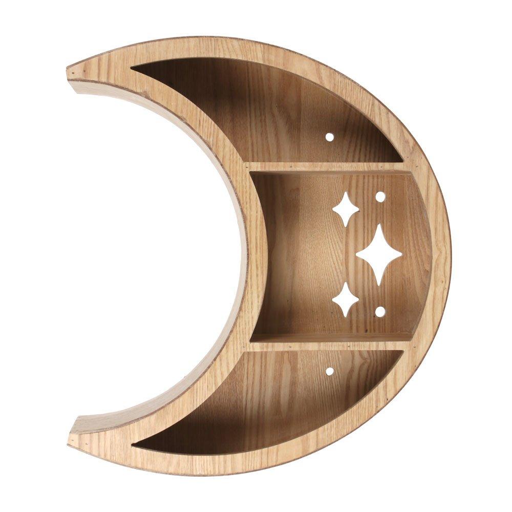 Black - Something Different - Wooden Crescent Moon Wall Shelf - 1