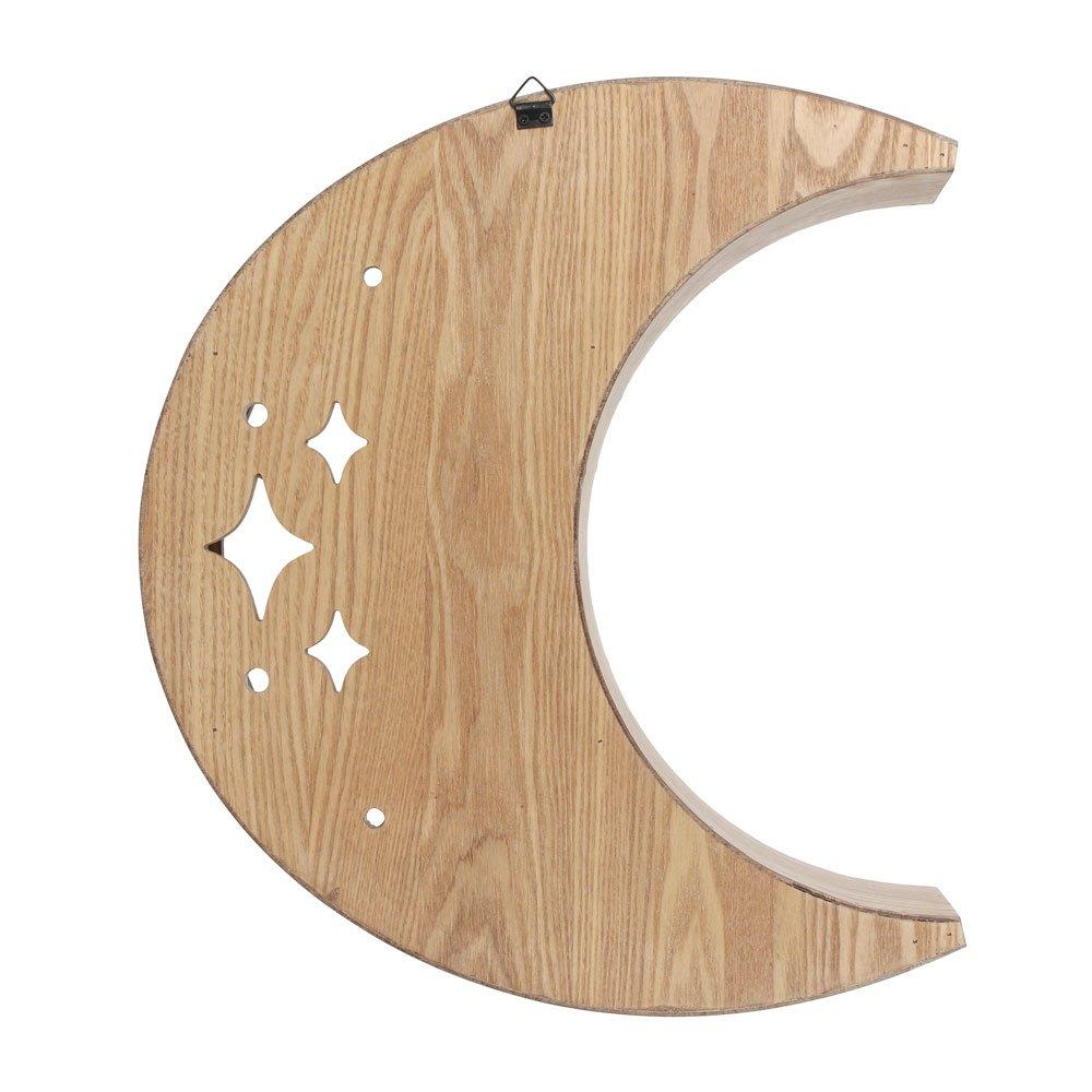 Black - Something Different - Wooden Crescent Moon Wall Shelf - 2